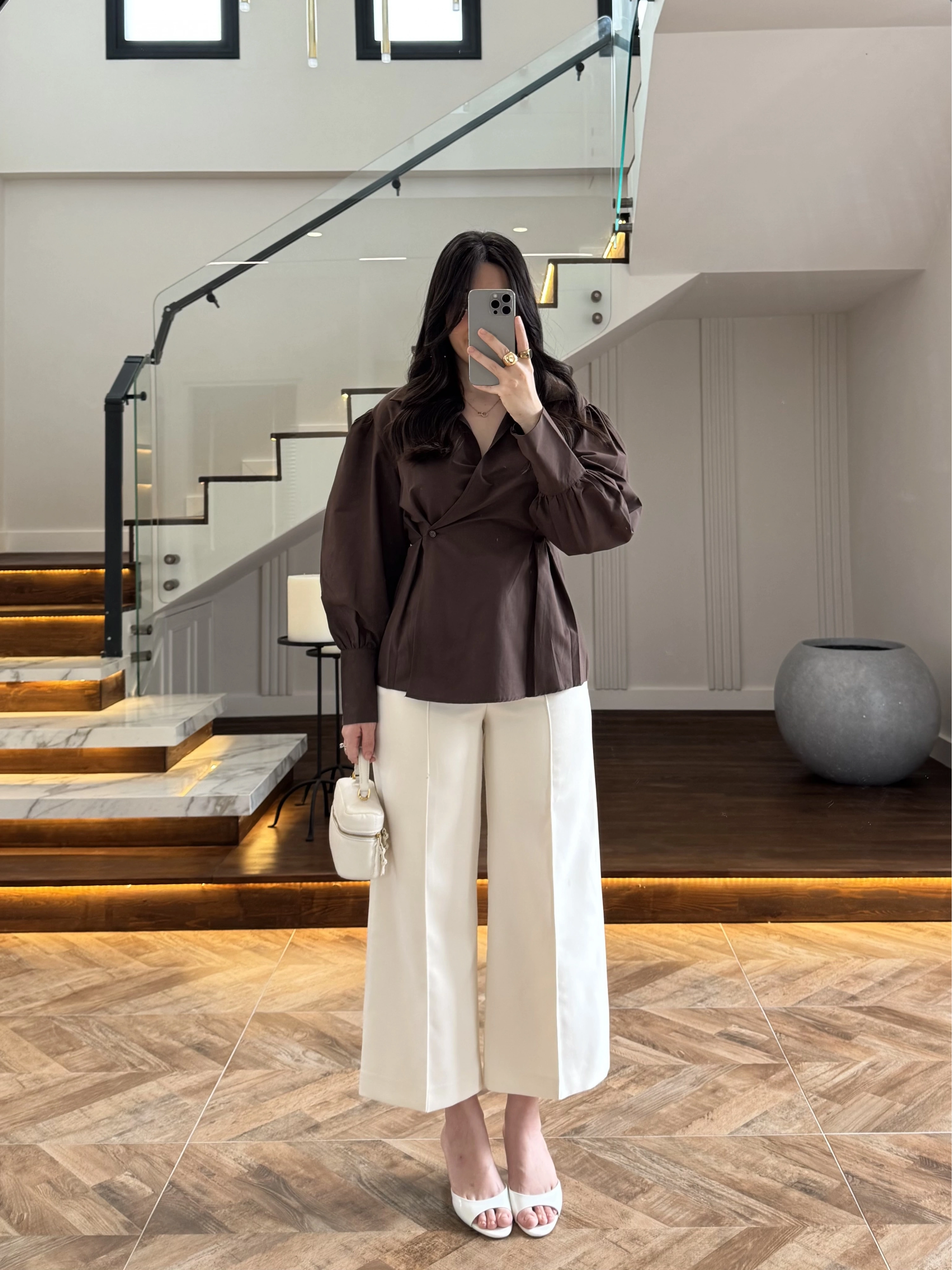 KAHVE ÖNÜ PİLELİ GÖMLEK -9243