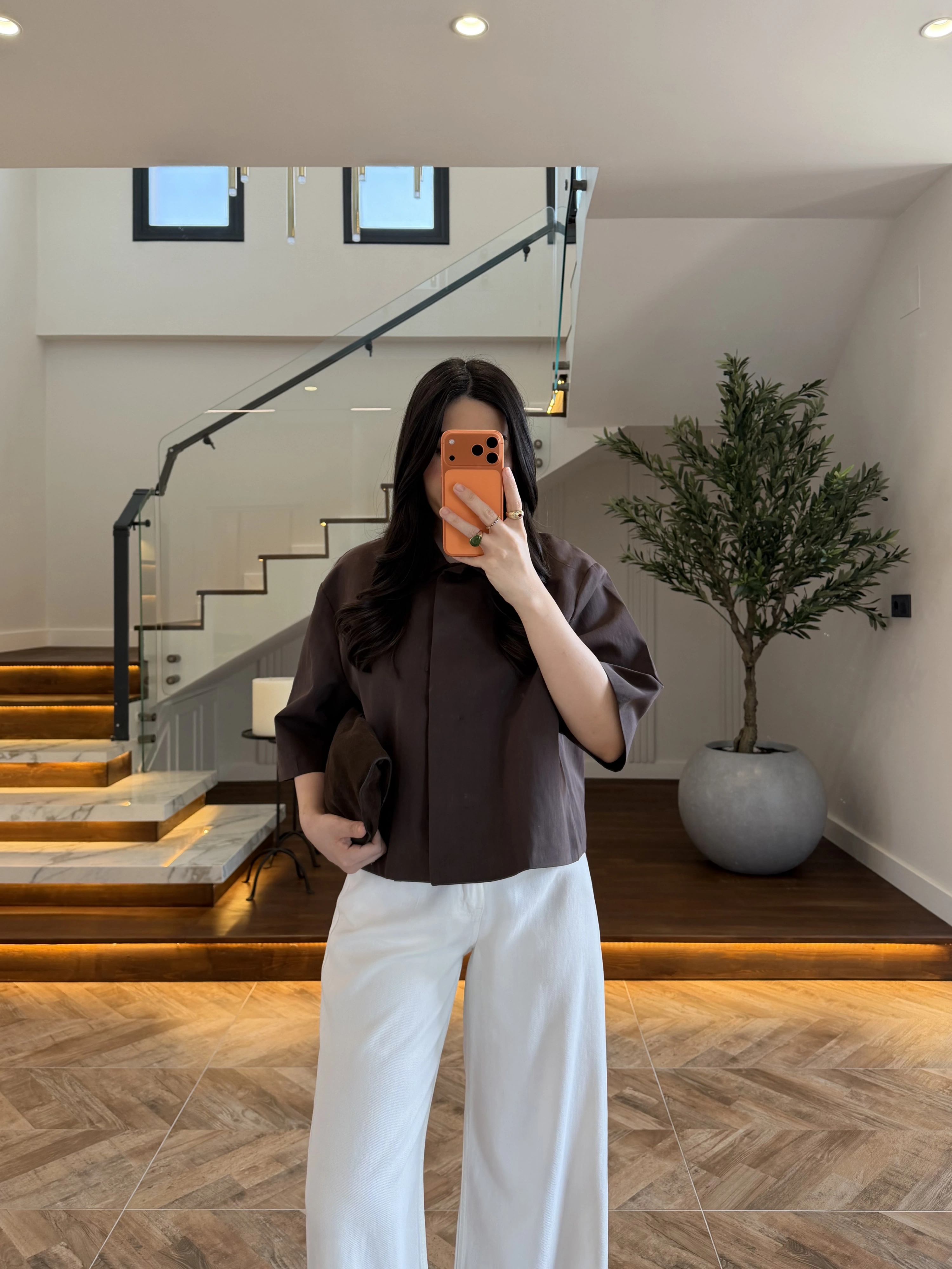 KAHVE OVERSİZE CROP CEKET-26K1130