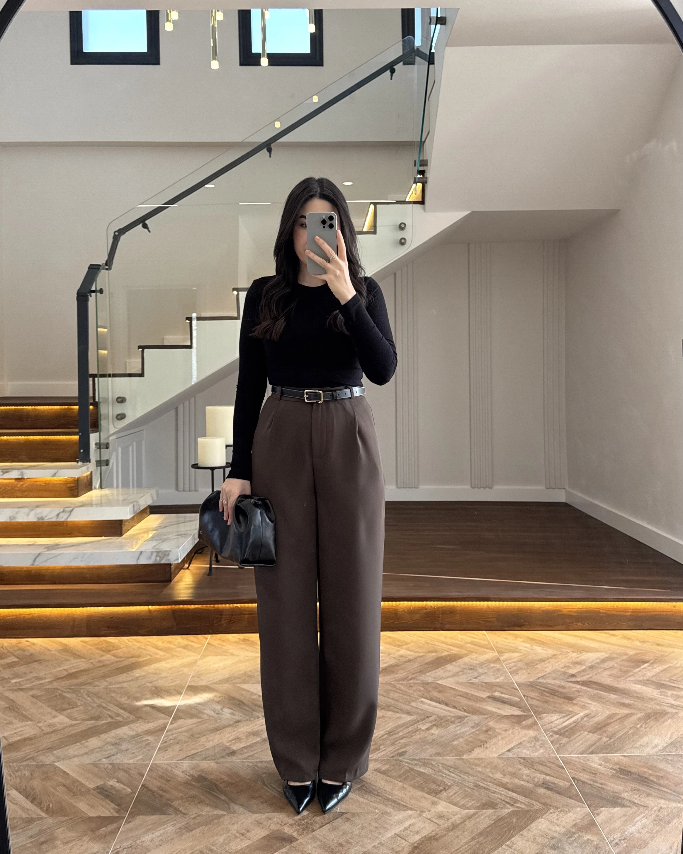 KAHVE PALAZZO PANTOLON -3879