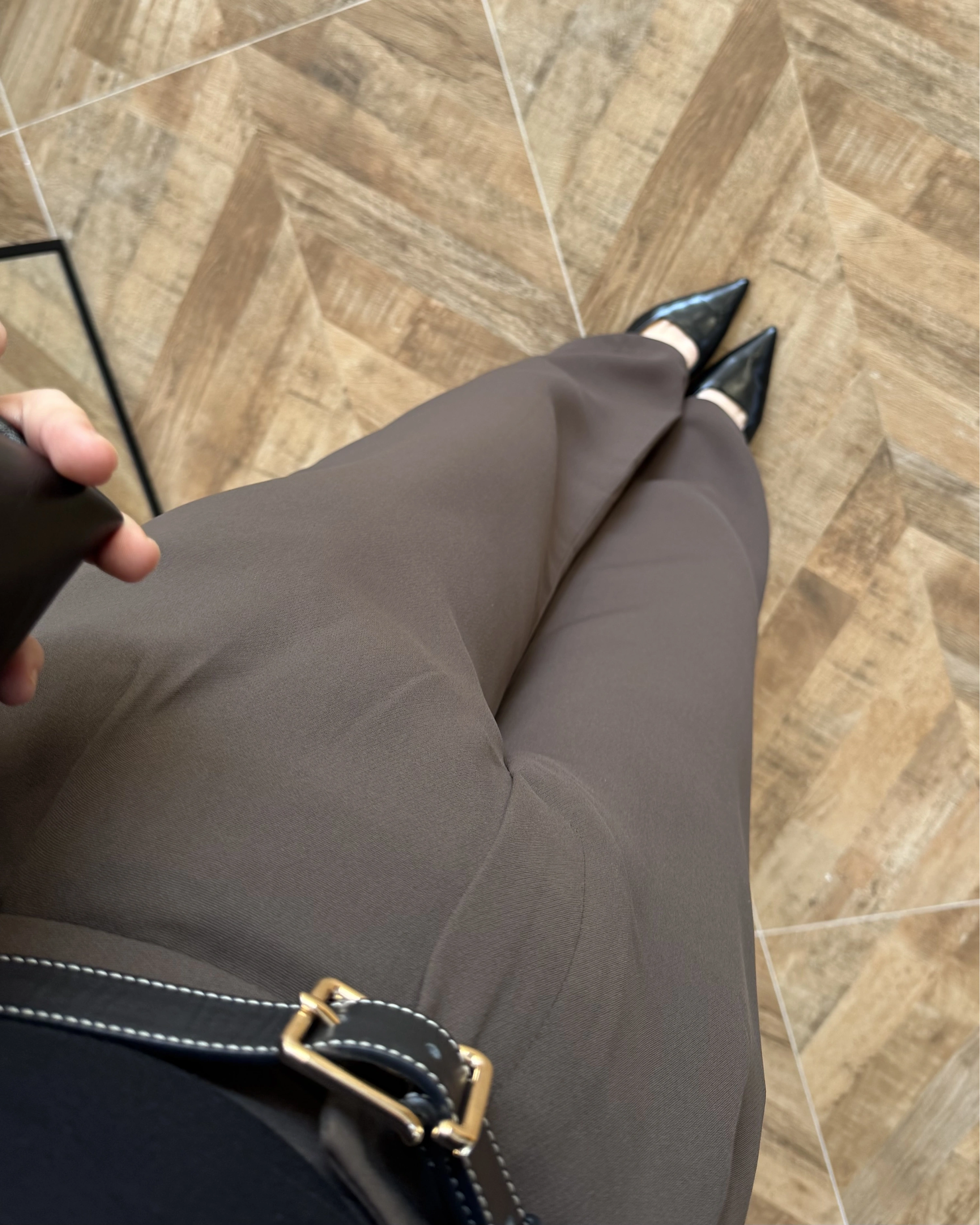 KAHVE PALAZZO PANTOLON -3879