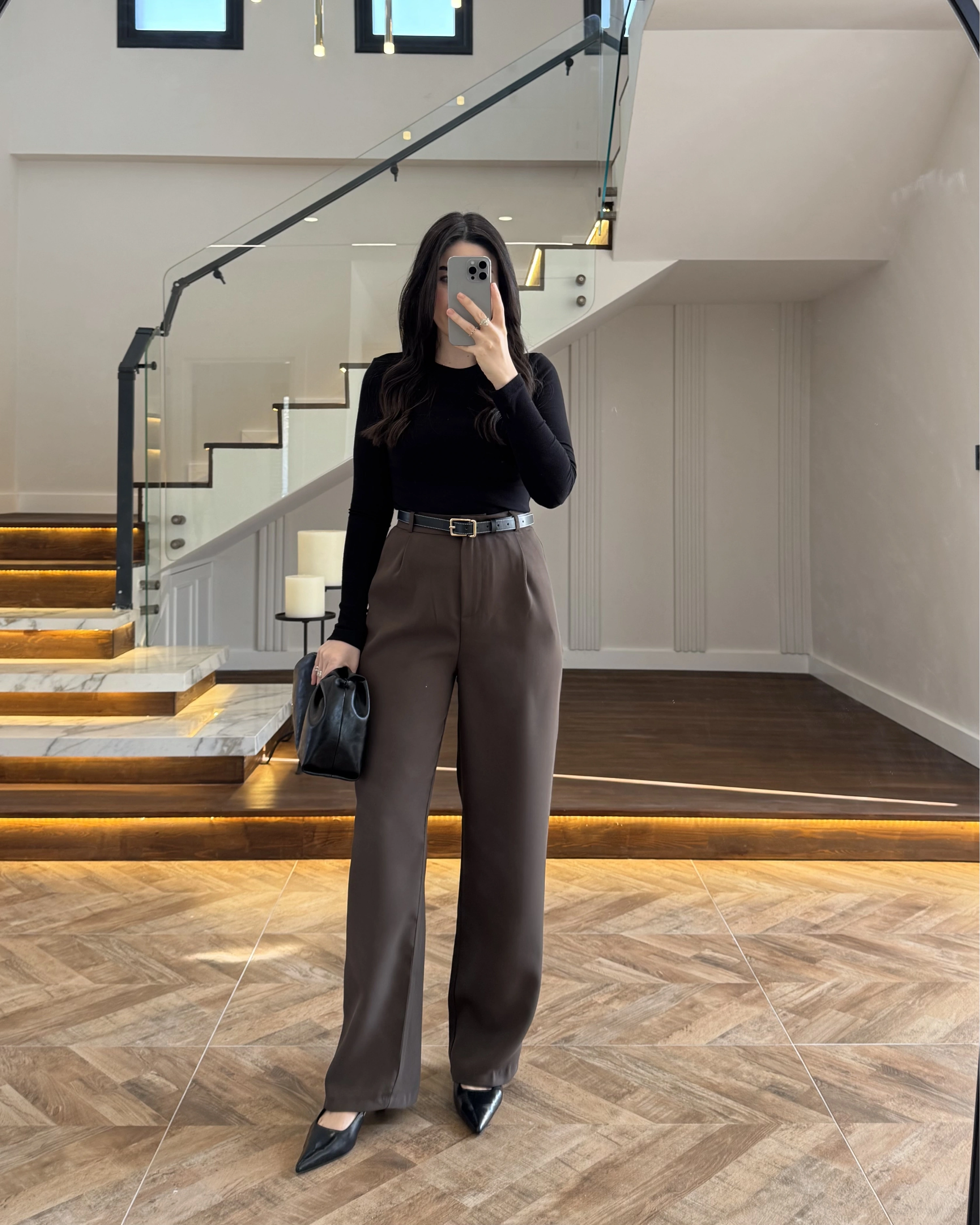 KAHVE PALAZZO PANTOLON -3879