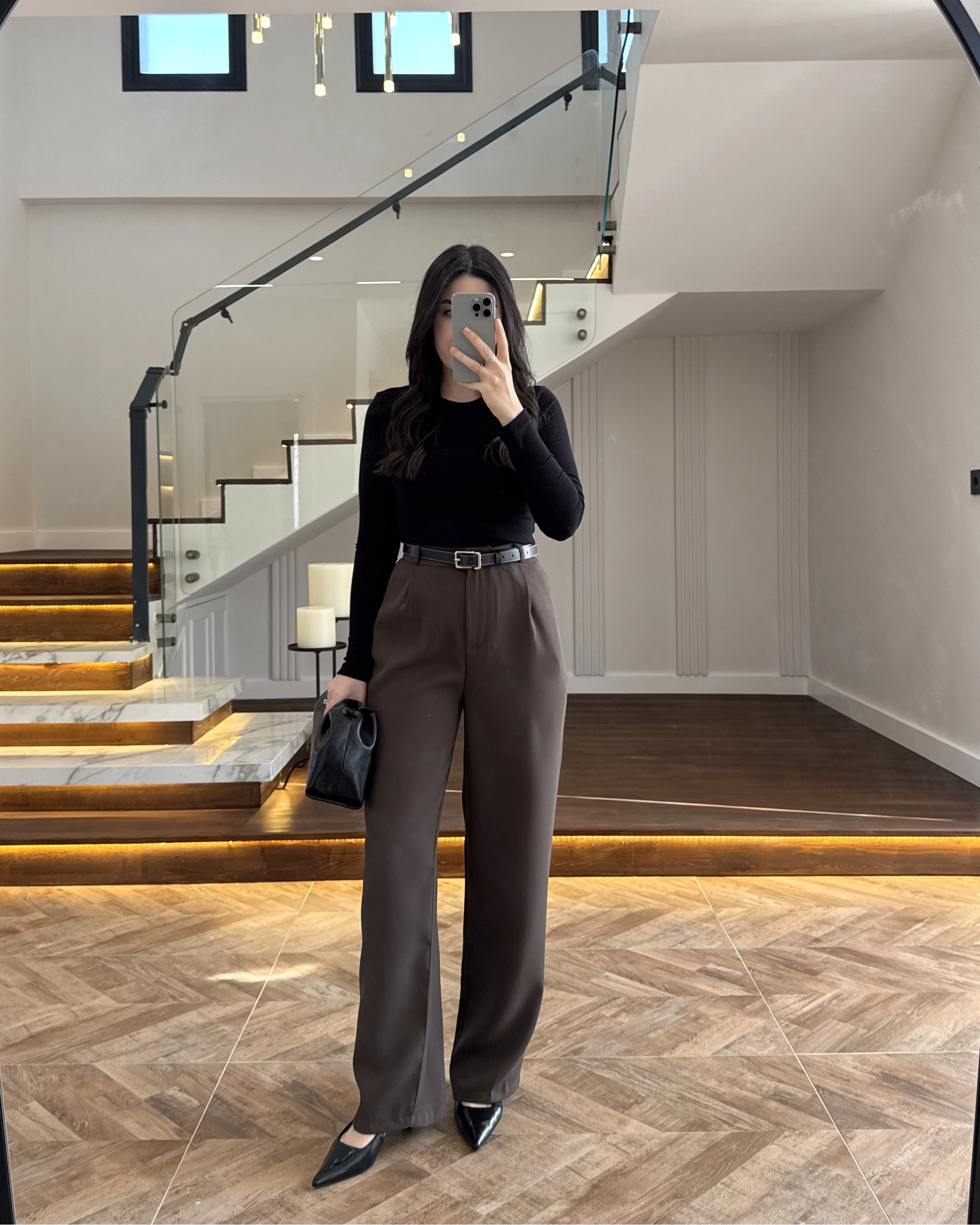 KAHVE PALAZZO PANTOLON -3879