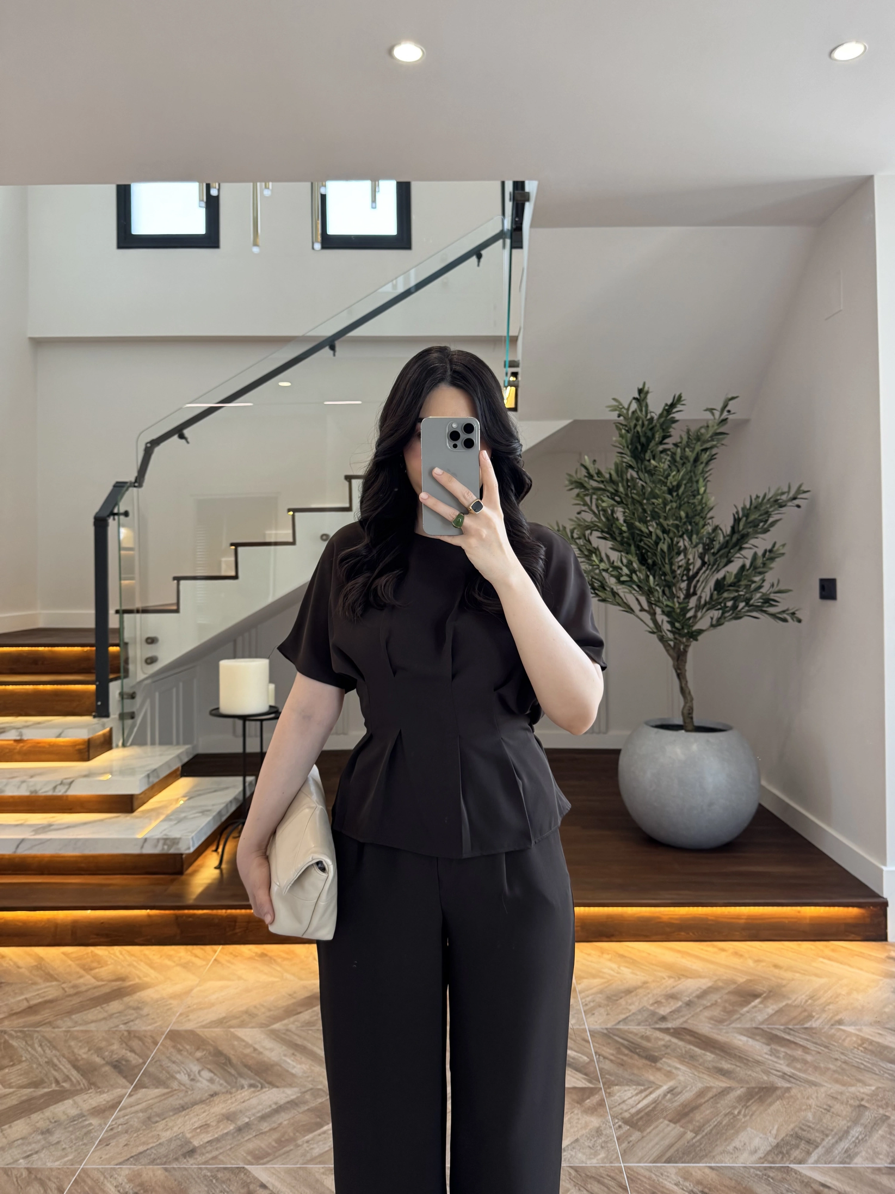 KAHVE PİLE DETAY KISA KOL TAKIM-9208