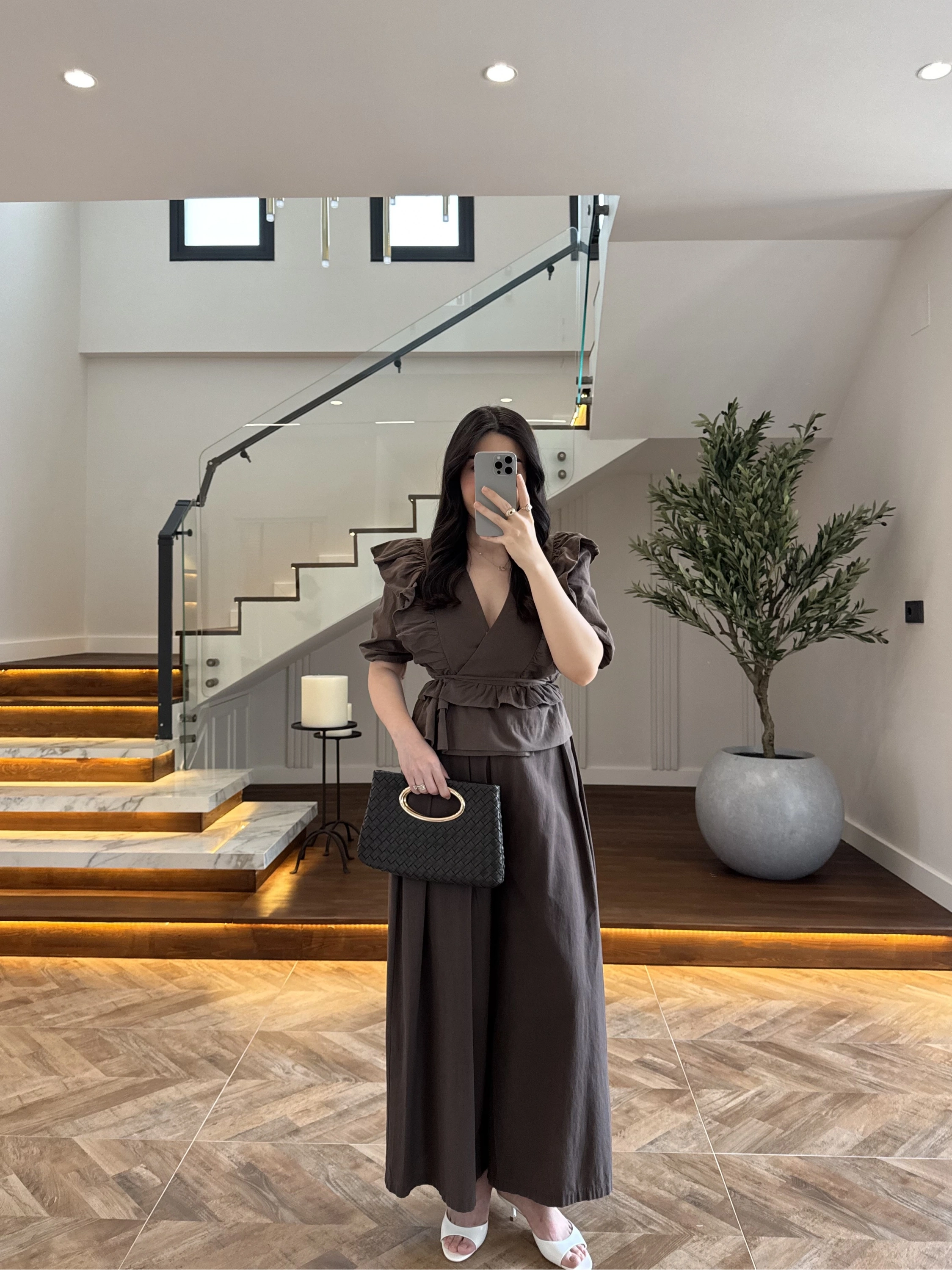 KAHVE PİLELİ PANTOLON -3903