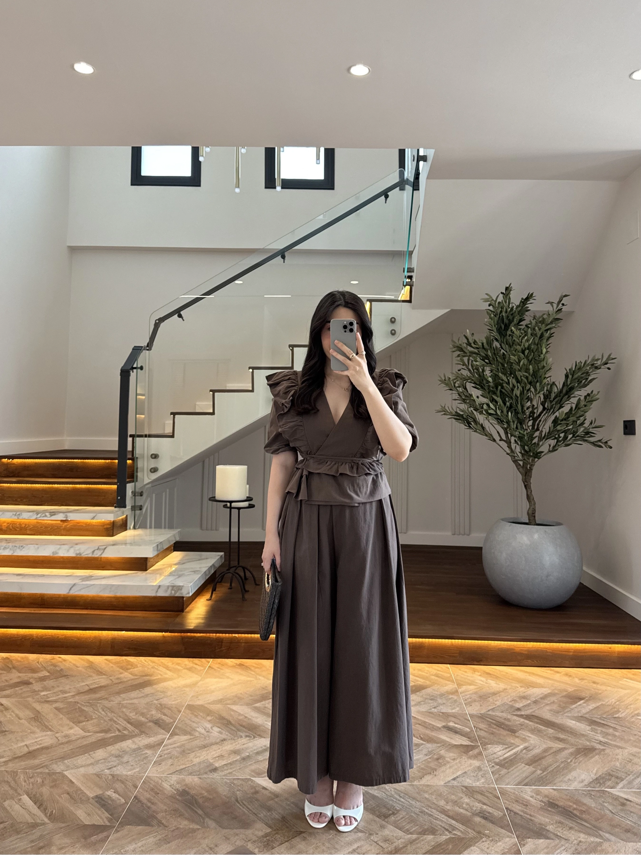 KAHVE PİLELİ PANTOLON -3903