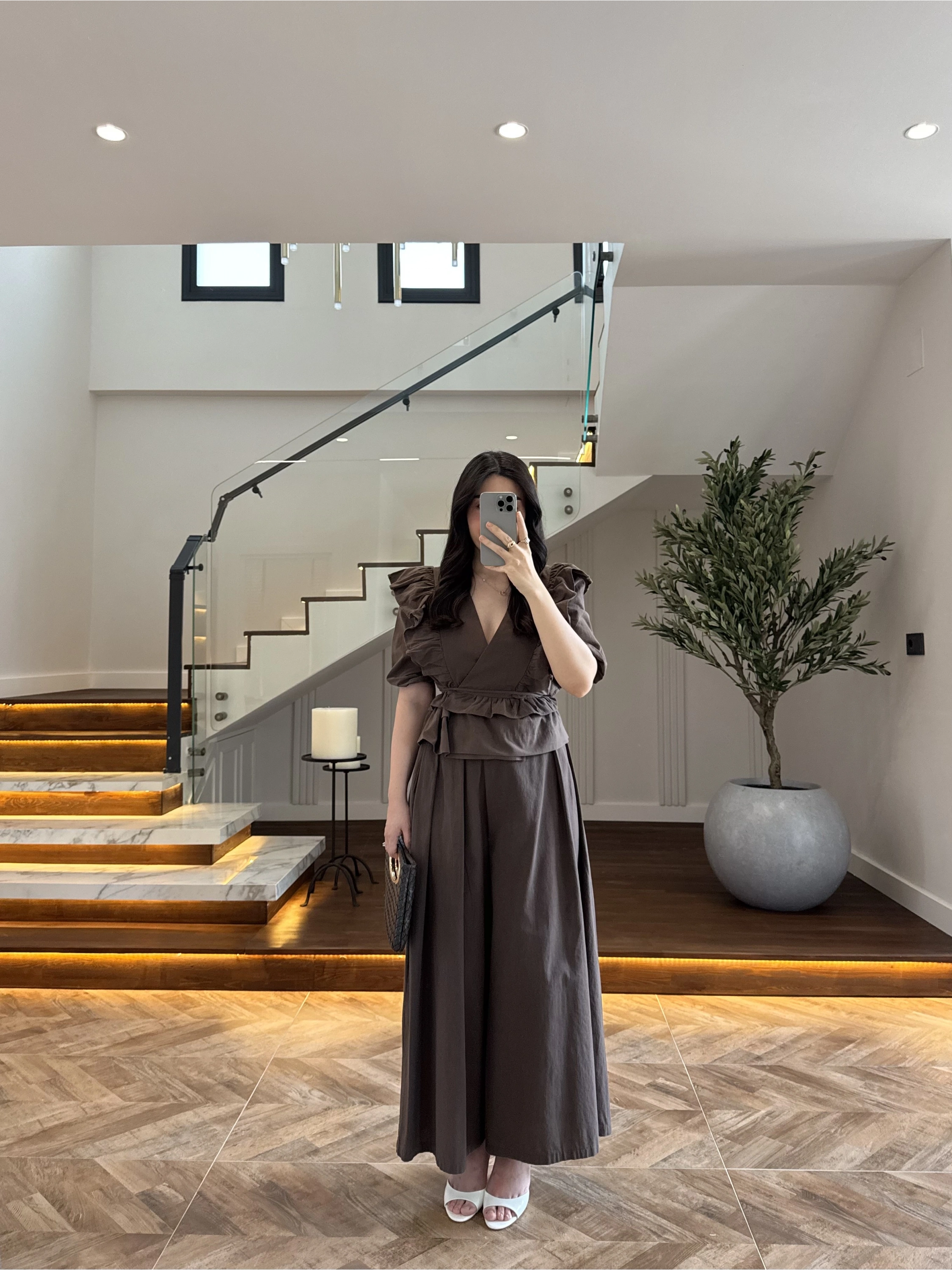 KAHVE PİLELİ PANTOLON -3903