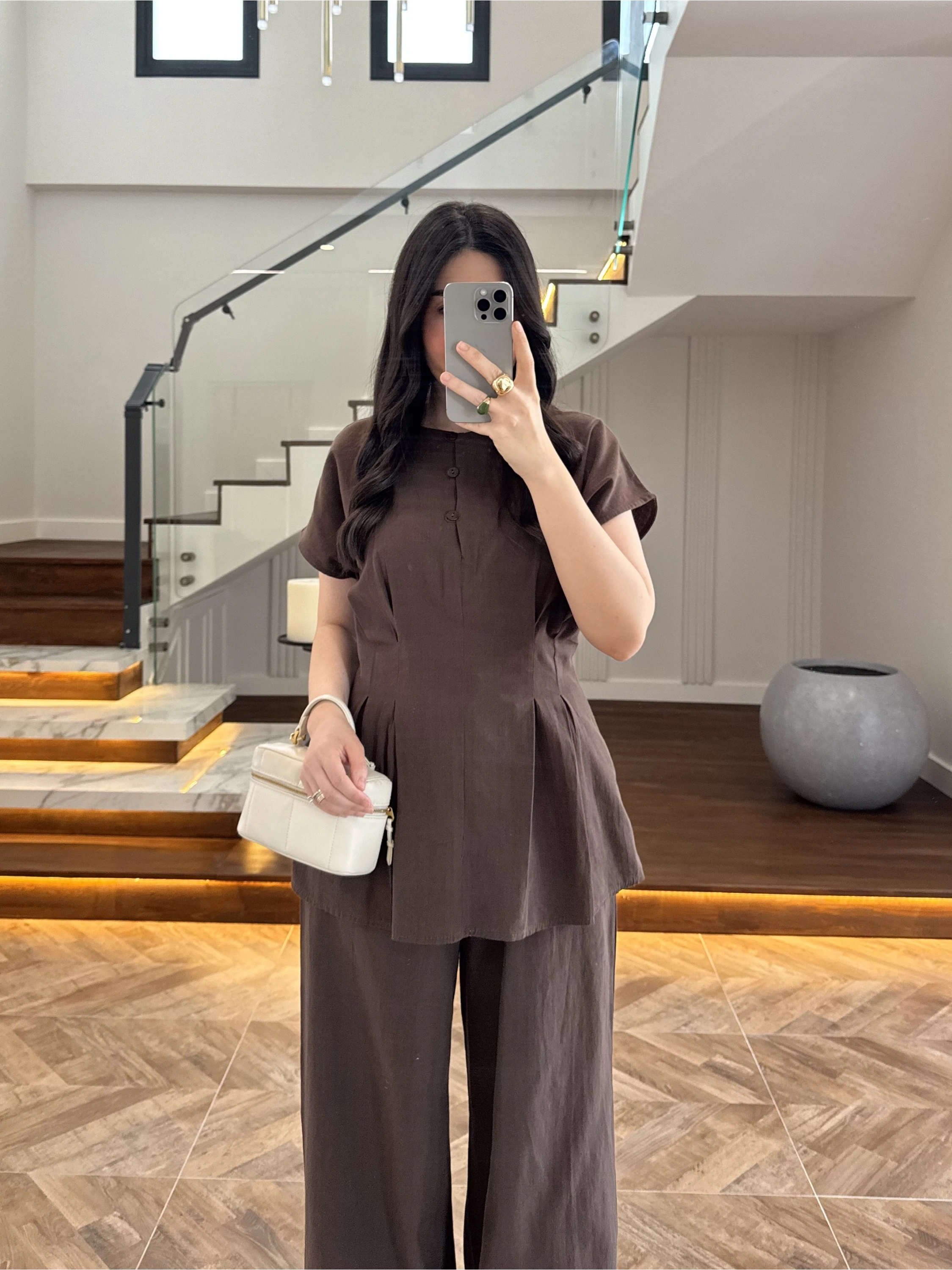 KAHVE PİLELİ YARASA KOL TAKIM-9066