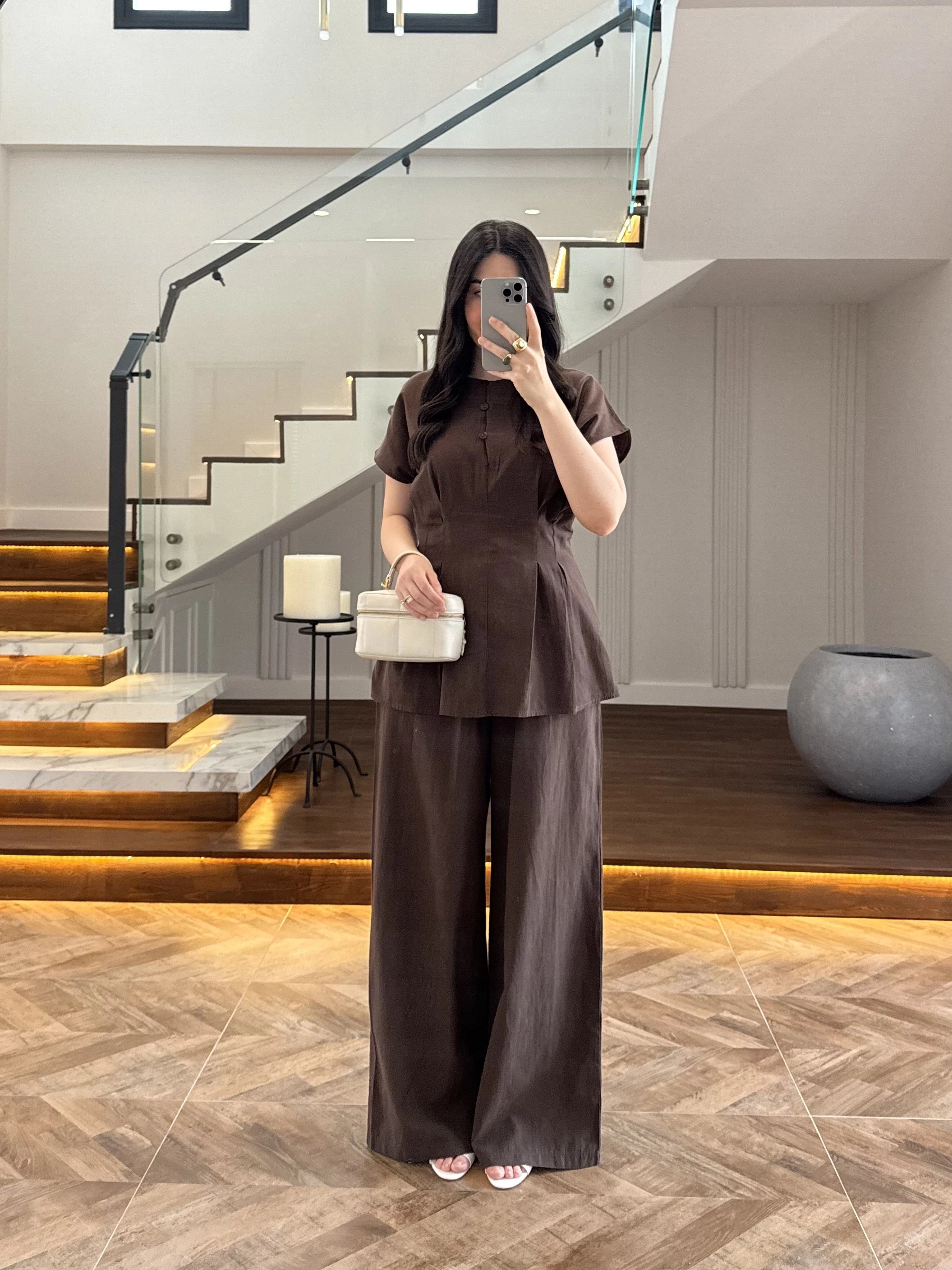 KAHVE PİLELİ YARASA KOL TAKIM-9066