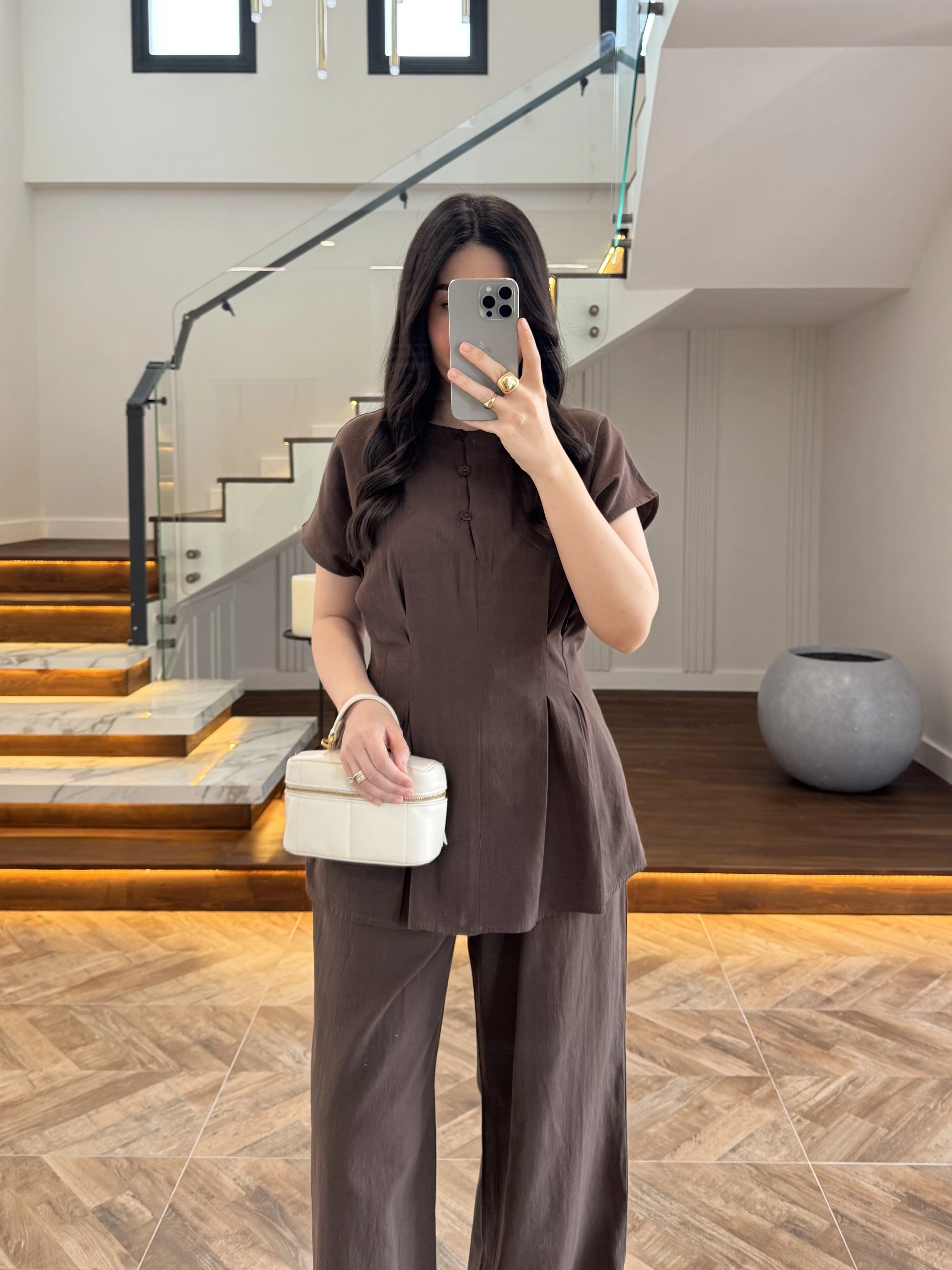 KAHVE PİLELİ YARASA KOL TAKIM-9066