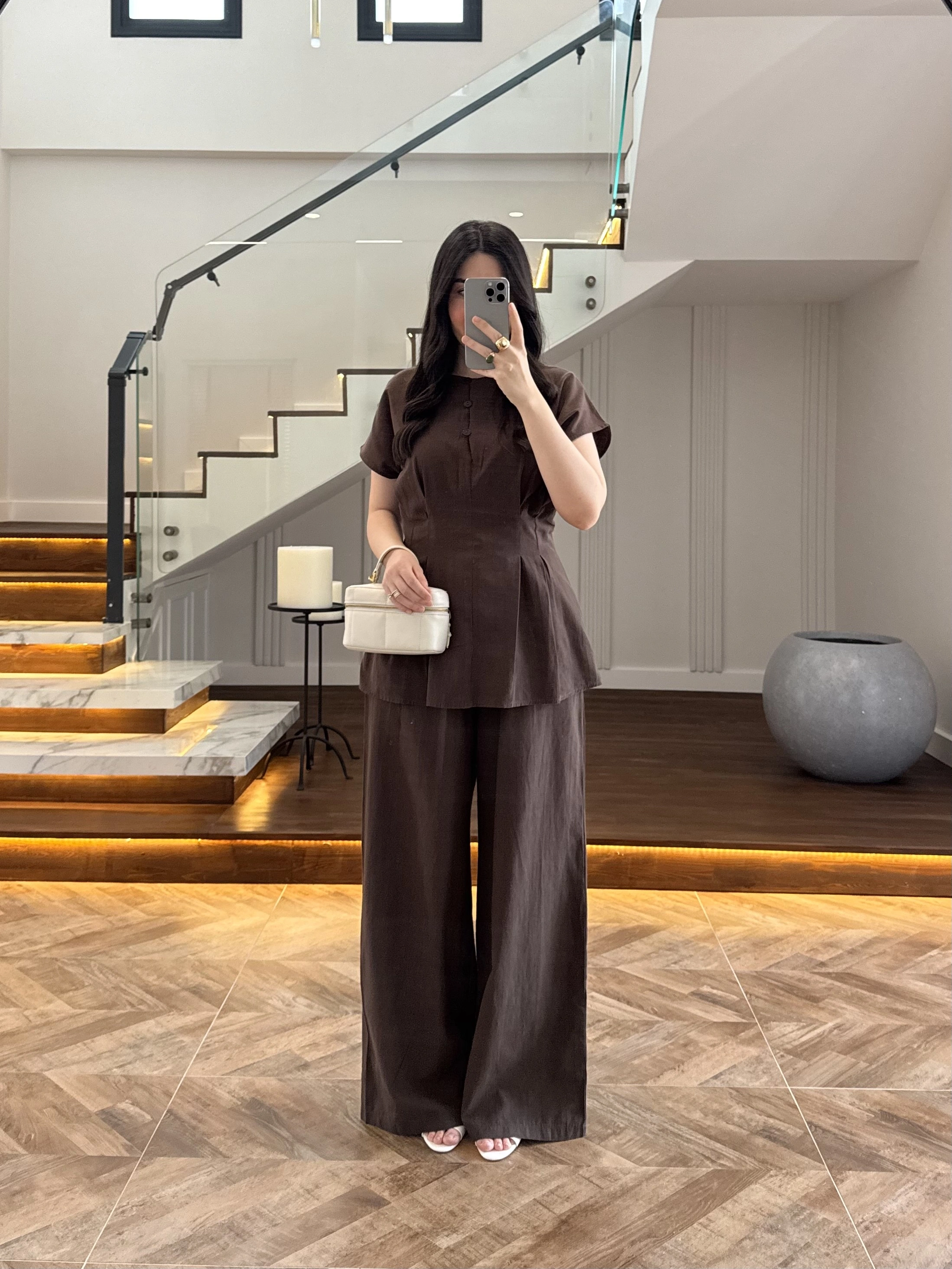 KAHVE PİLELİ YARASA KOL TAKIM-9066