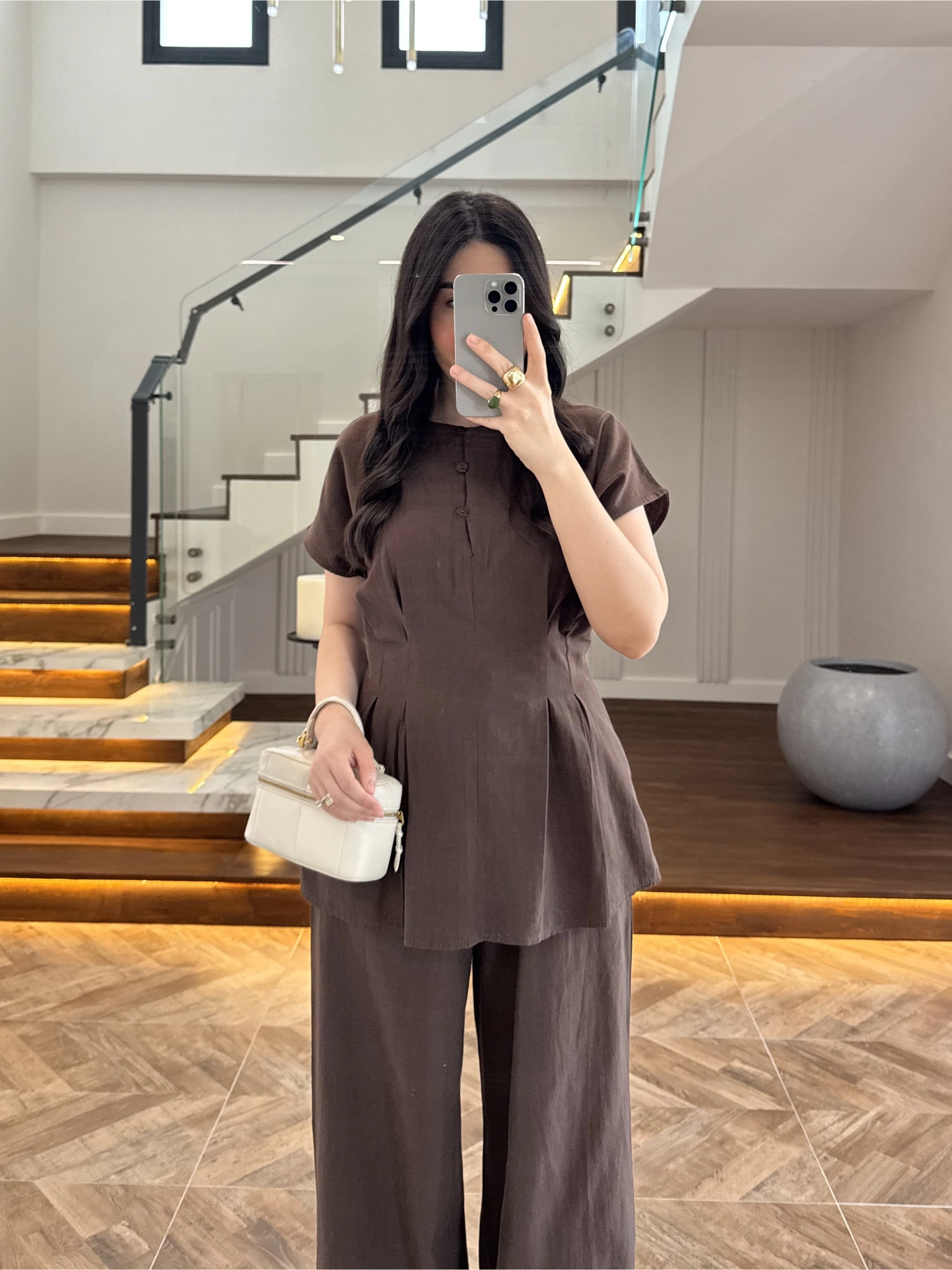 KAHVE PİLELİ YARASA KOL TAKIM-9066