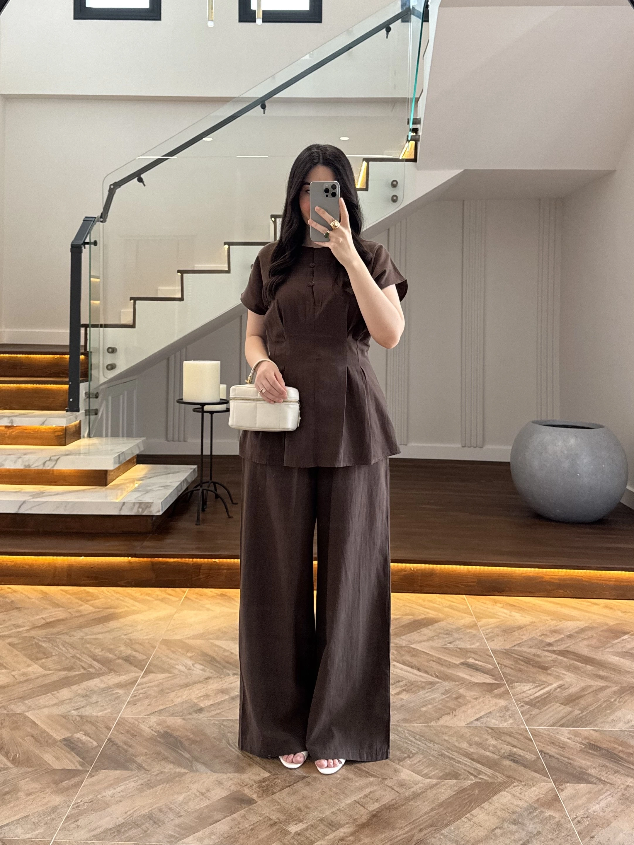 KAHVE PİLELİ YARASA KOL TAKIM-9066