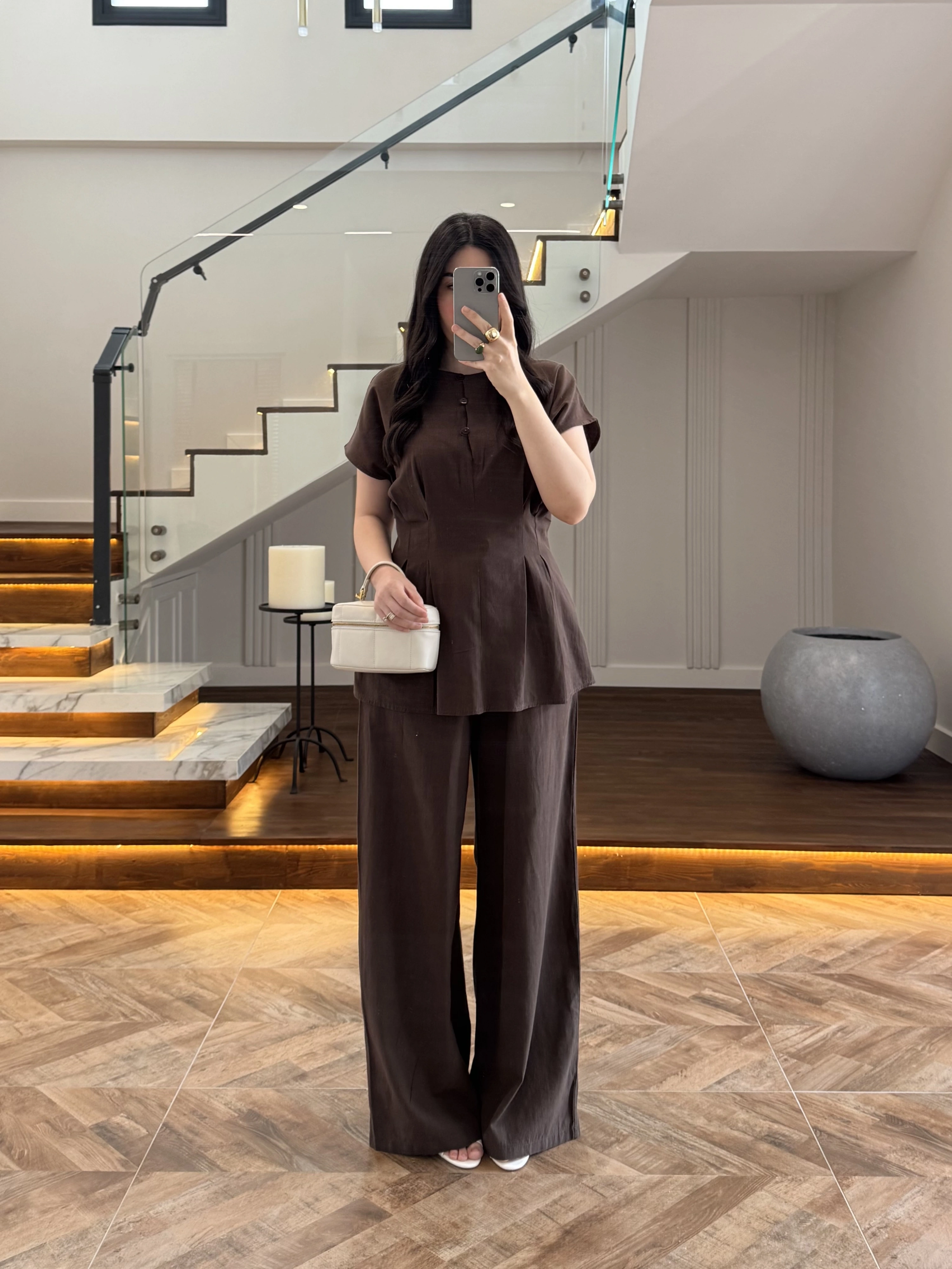 KAHVE PİLELİ YARASA KOL TAKIM-9066