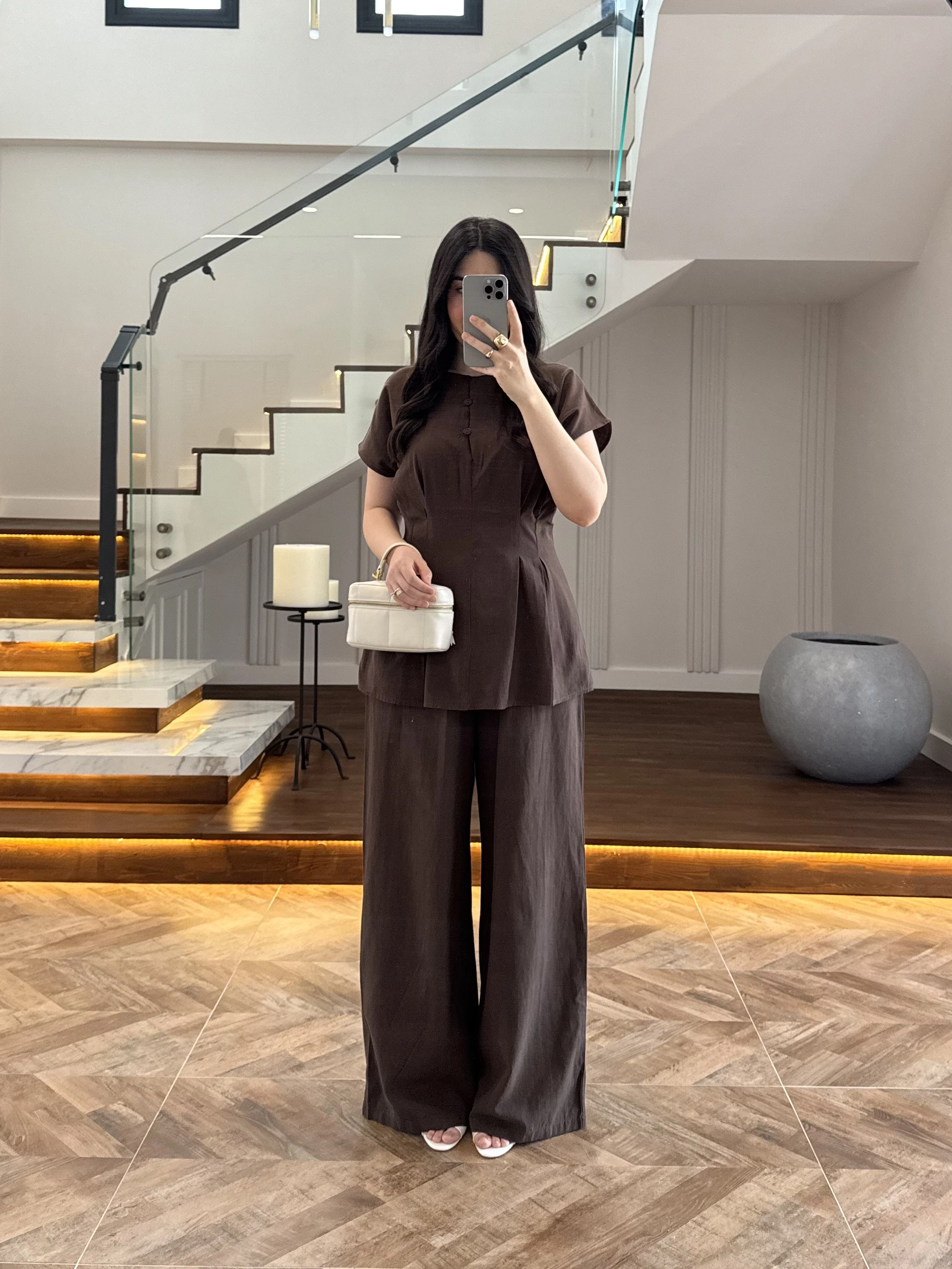 KAHVE PİLELİ YARASA KOL TAKIM-9066