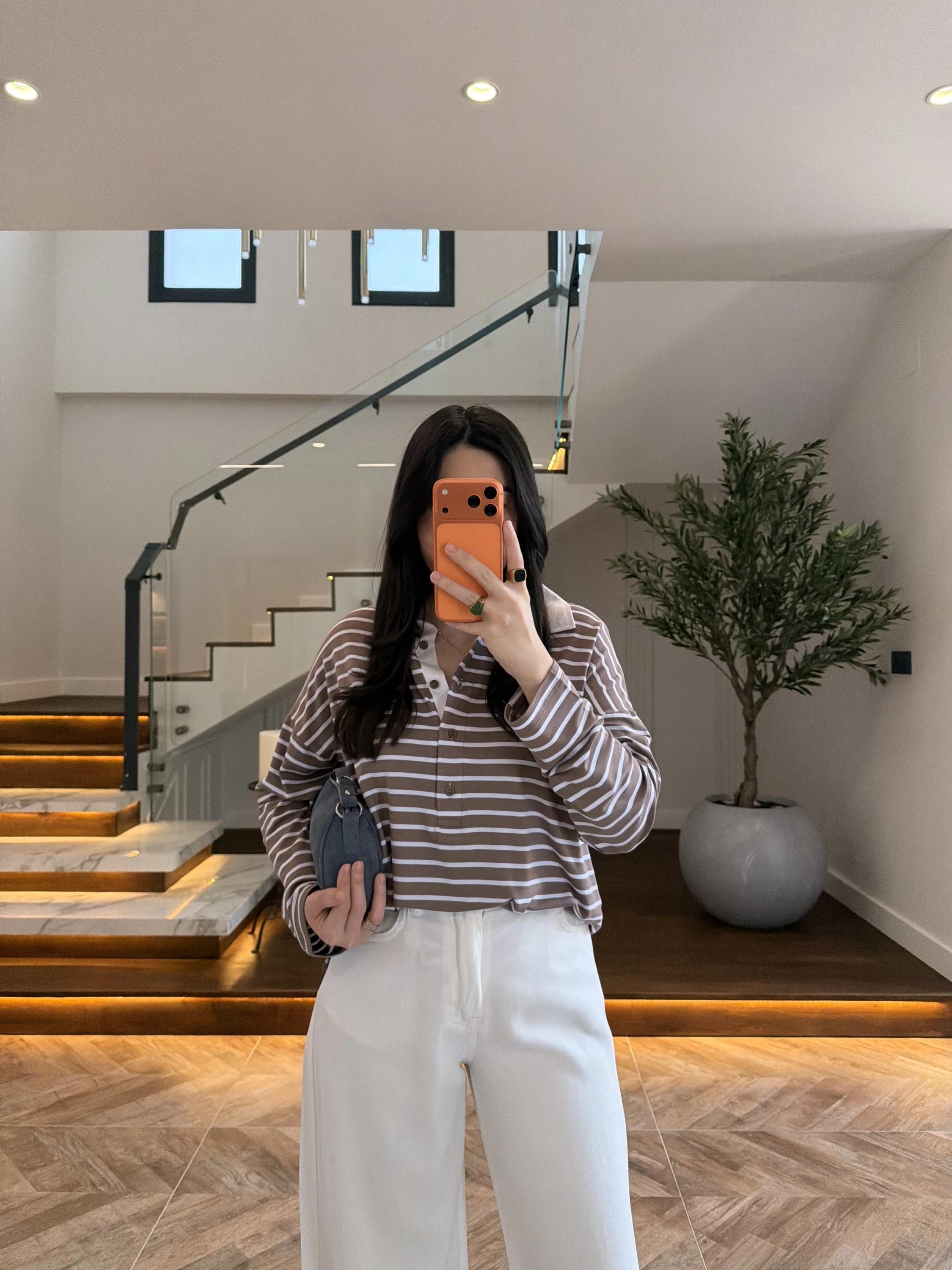 KAHVE POLO YAKA ÇİZGİLİ BASİC -27K-000013
