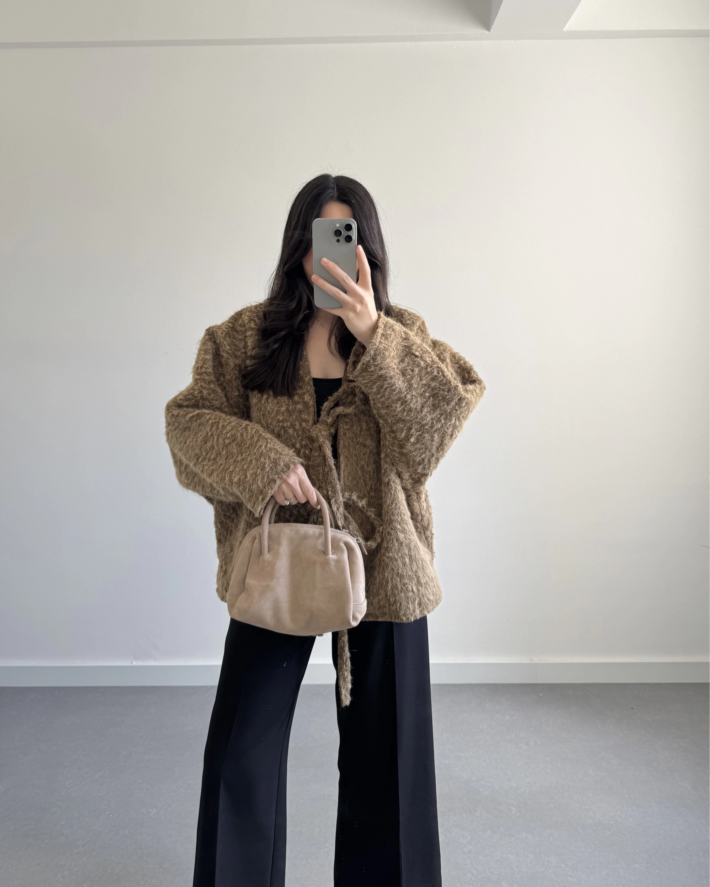 KAHVE SAKALLI KAŞE TASARIM CEKET