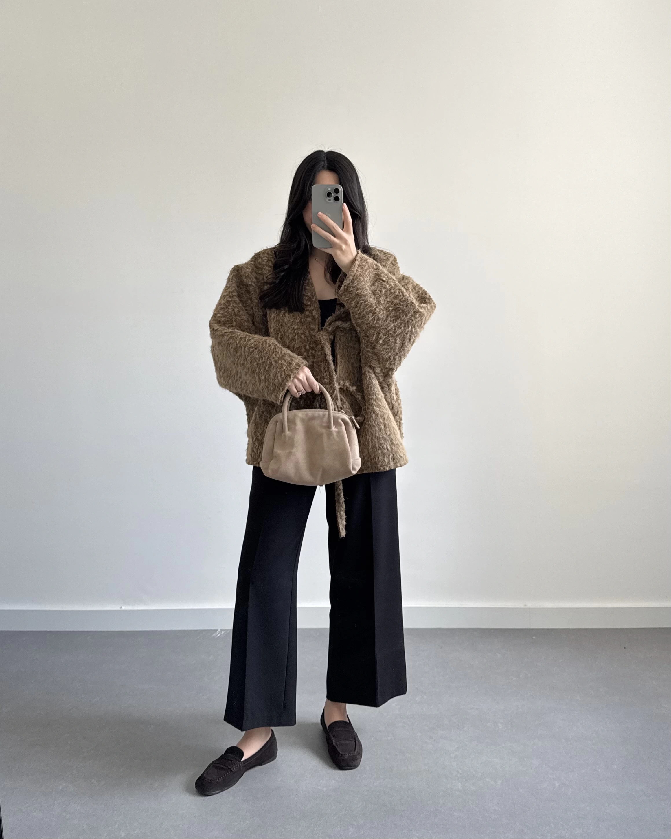 KAHVE SAKALLI KAŞE TASARIM CEKET