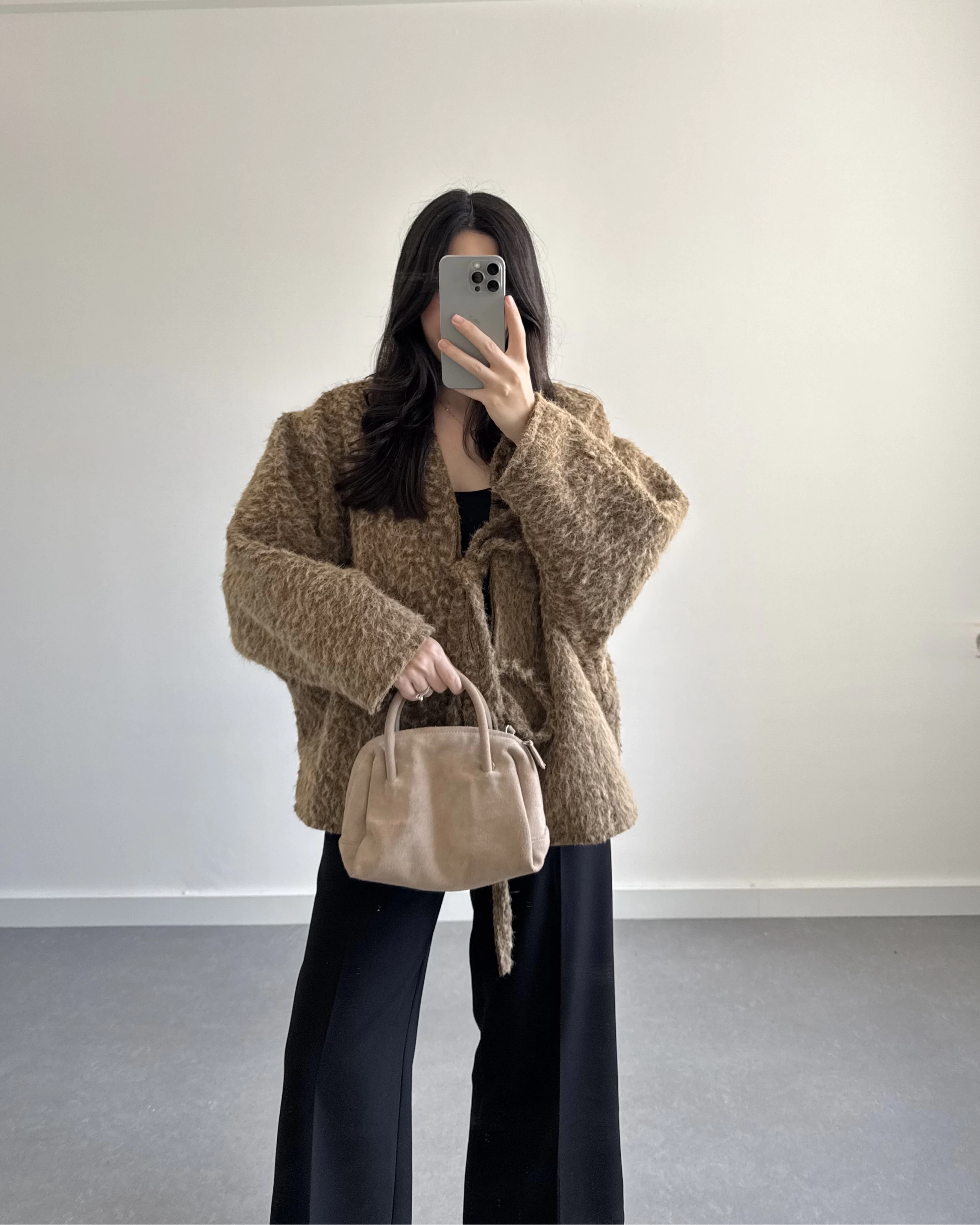 KAHVE SAKALLI KAŞE TASARIM CEKET