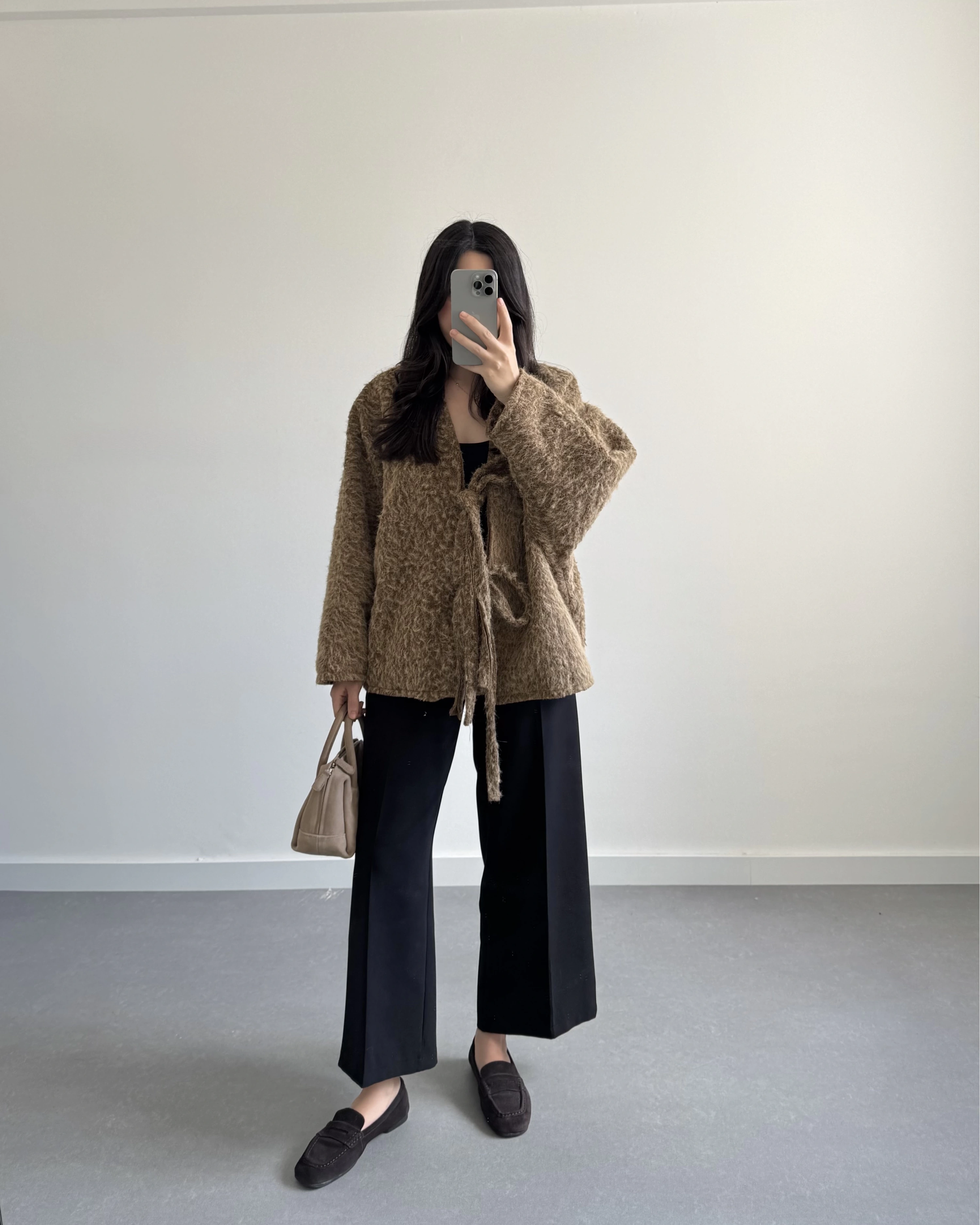 KAHVE SAKALLI KAŞE TASARIM CEKET