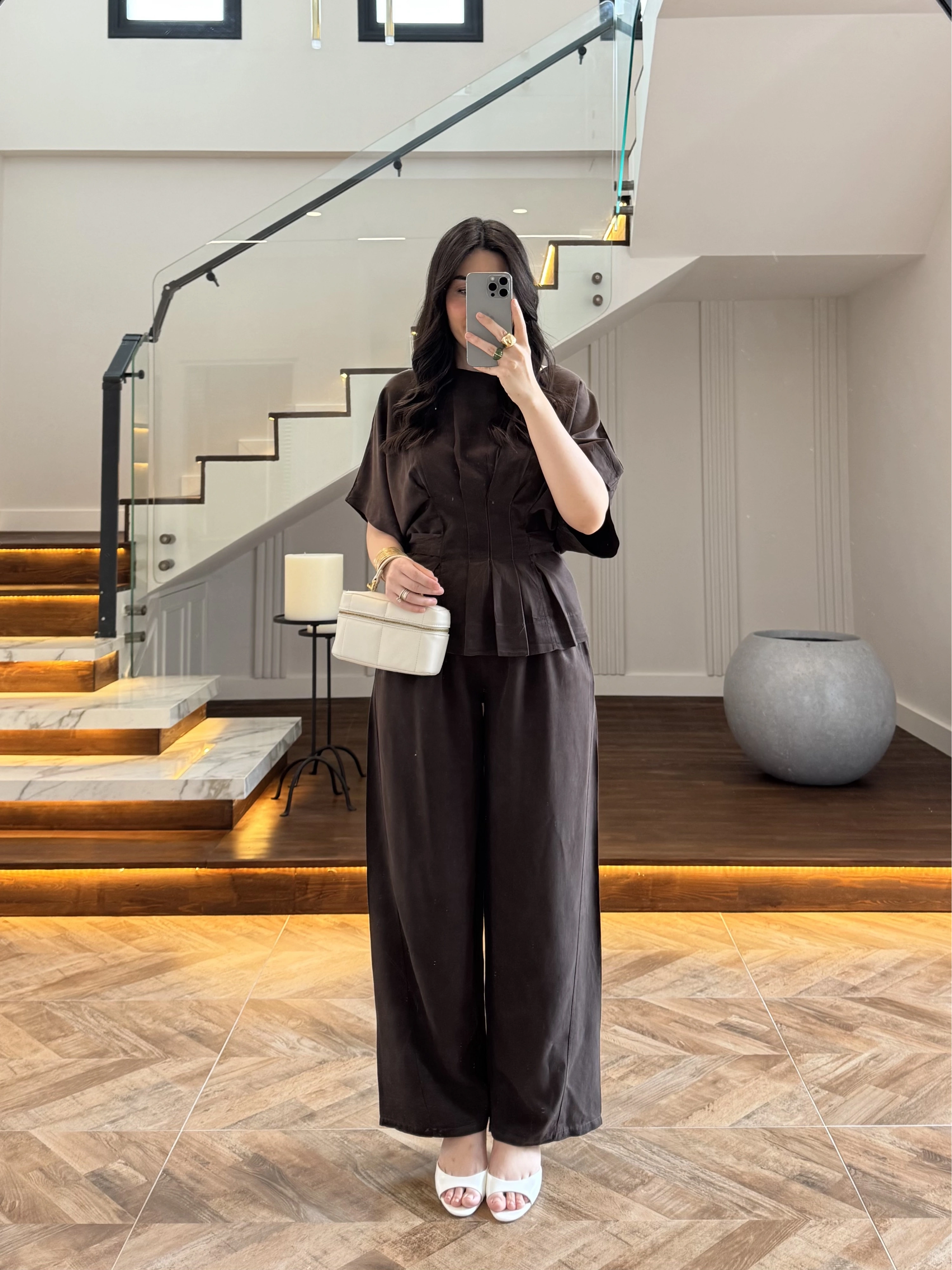 KAHVE SALAŞ PANTOLON BLUZ TAKIM-650008