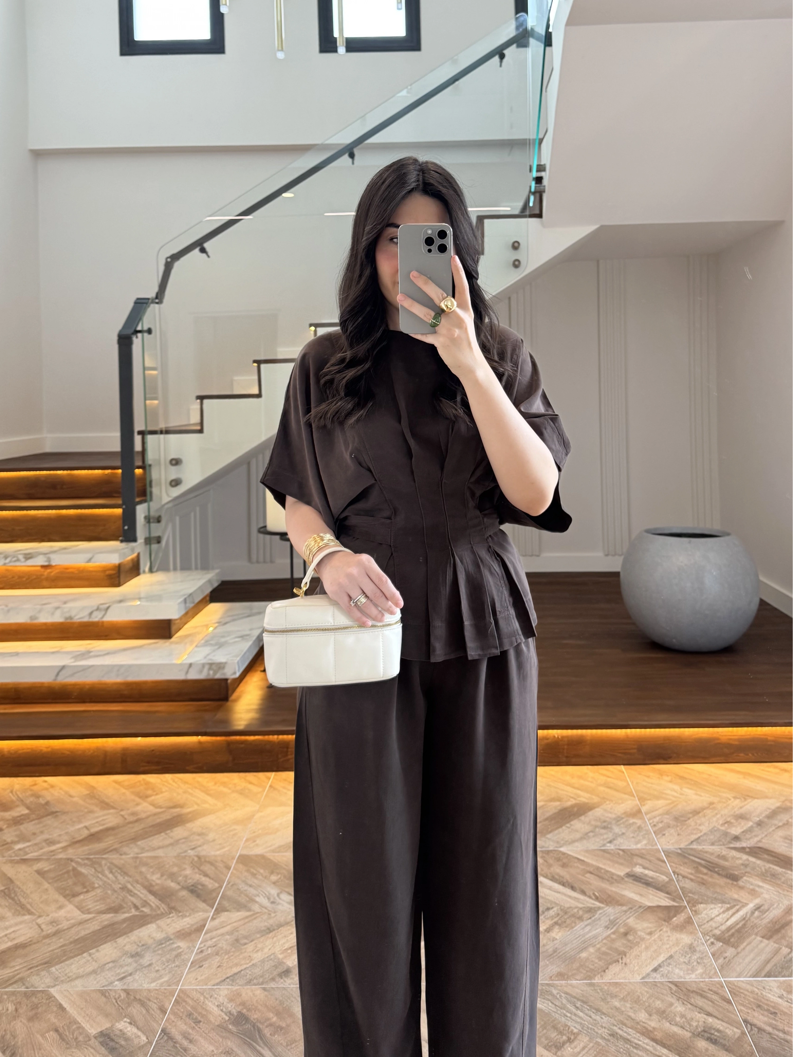 KAHVE SALAŞ PANTOLON BLUZ TAKIM-650008