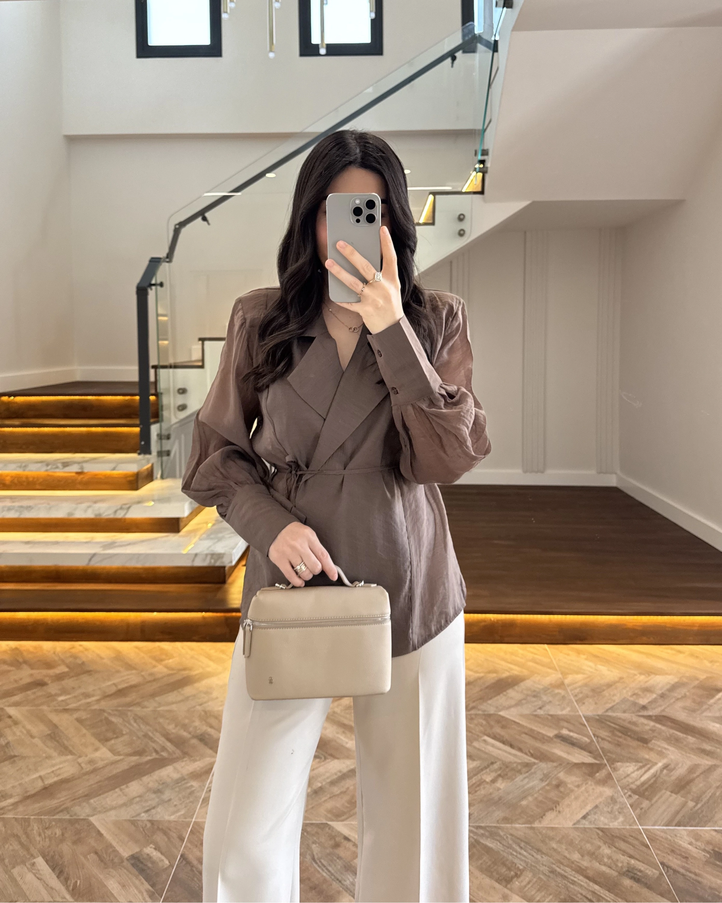 KAHVE TRANSPARAN CEKET -5029