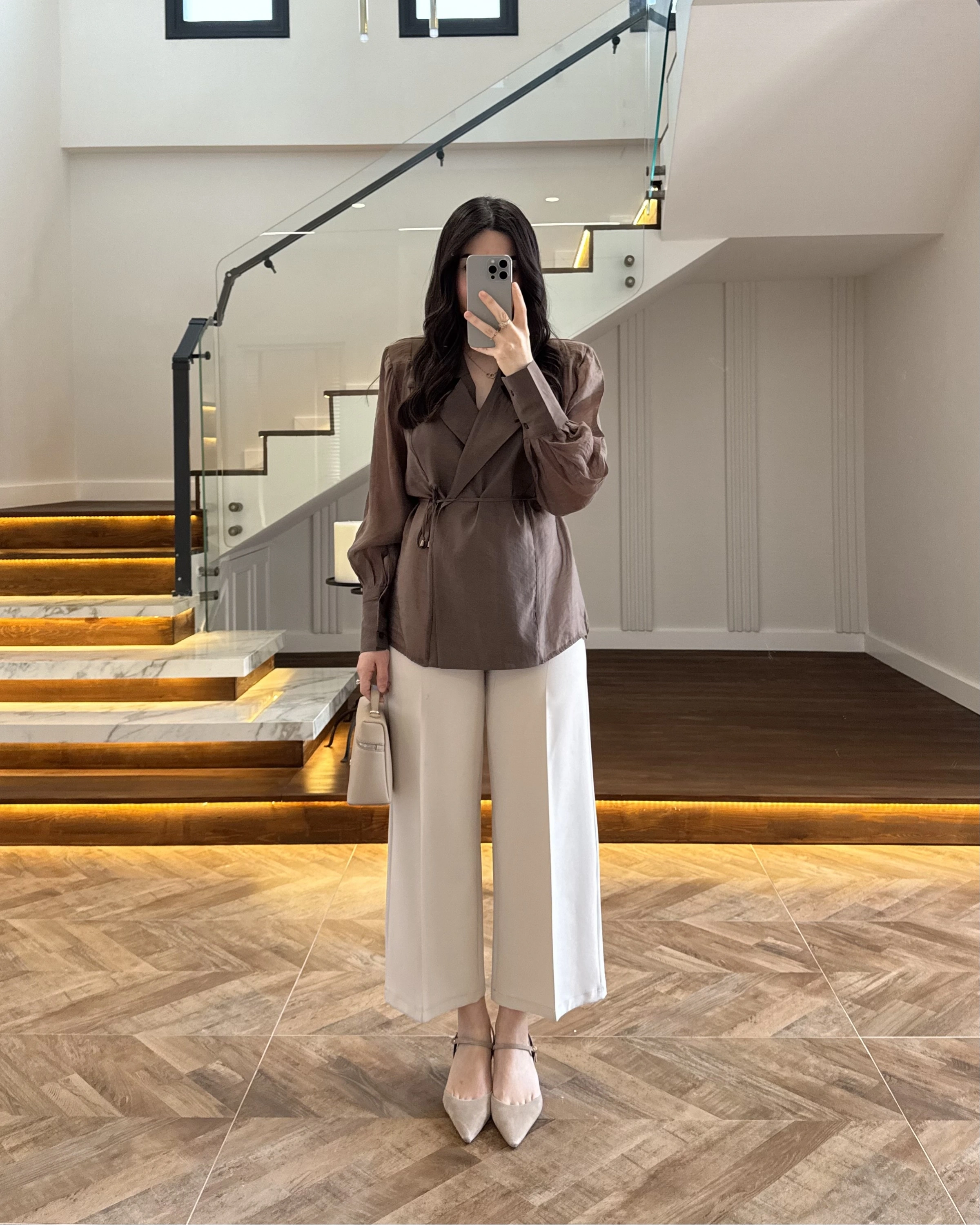 KAHVE TRANSPARAN CEKET -5029