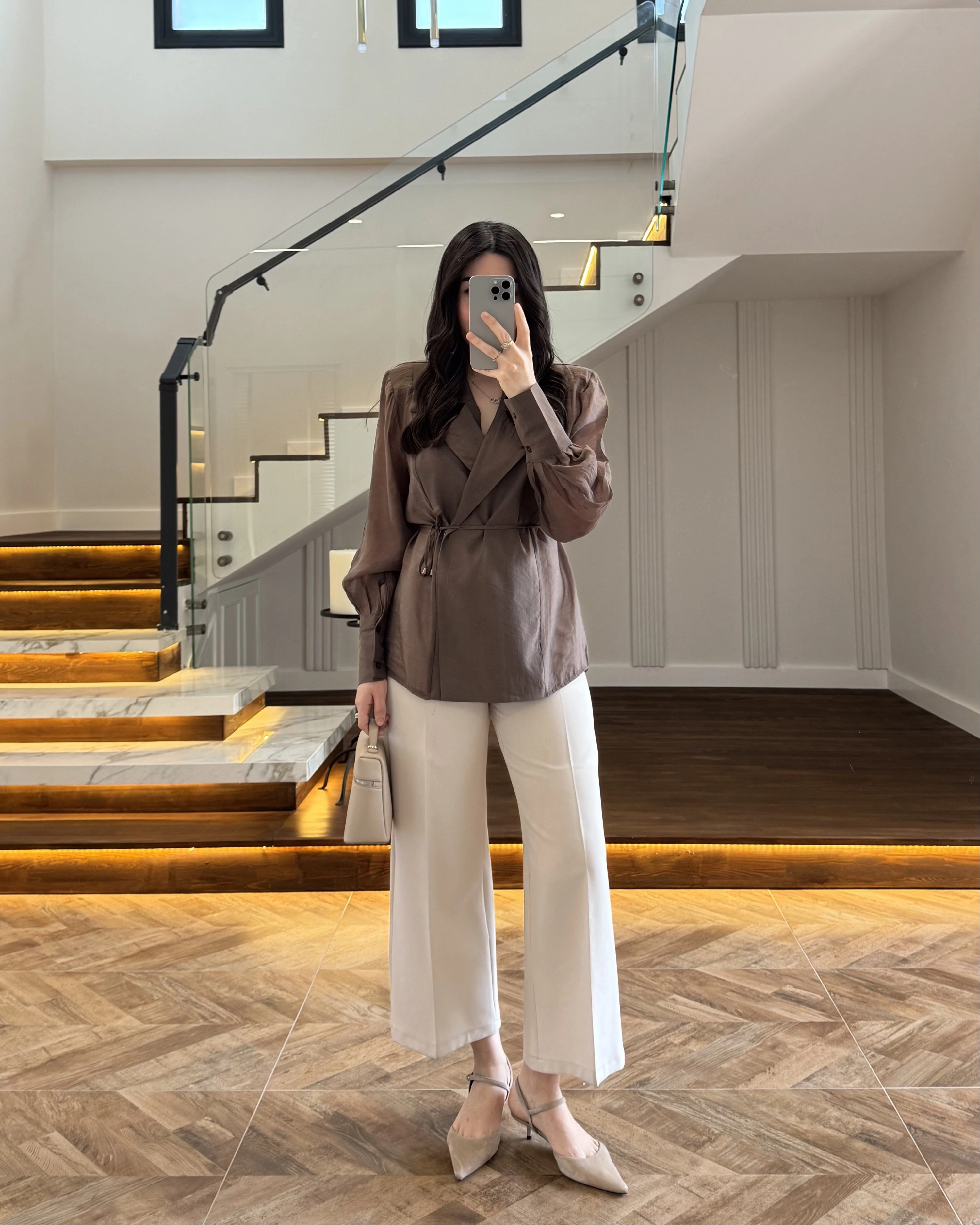 KAHVE TRANSPARAN CEKET -5029