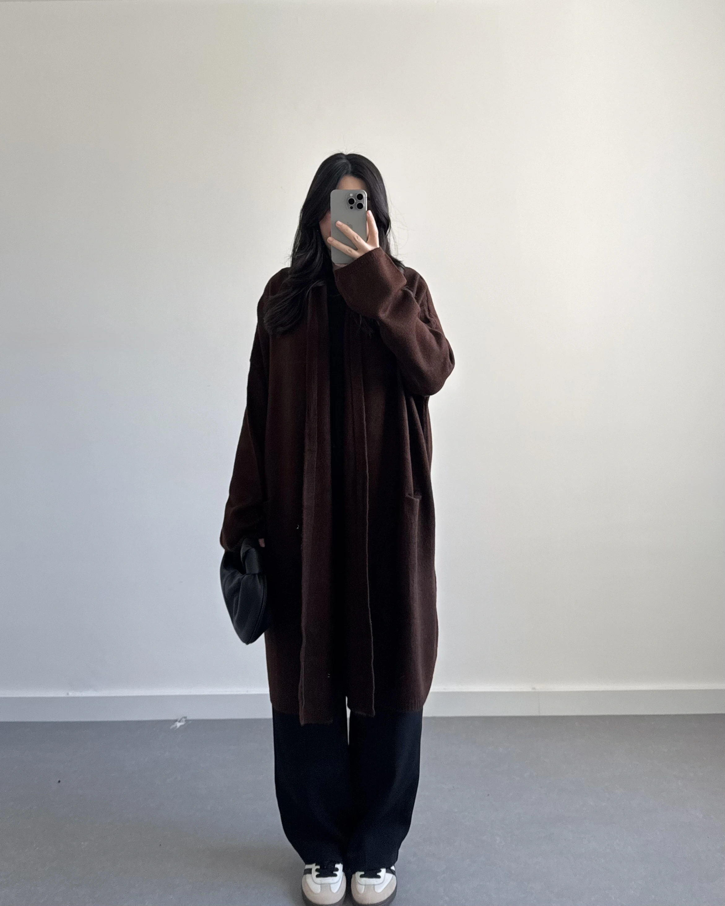 KAHVE UZUN CEPLİ HIRKA