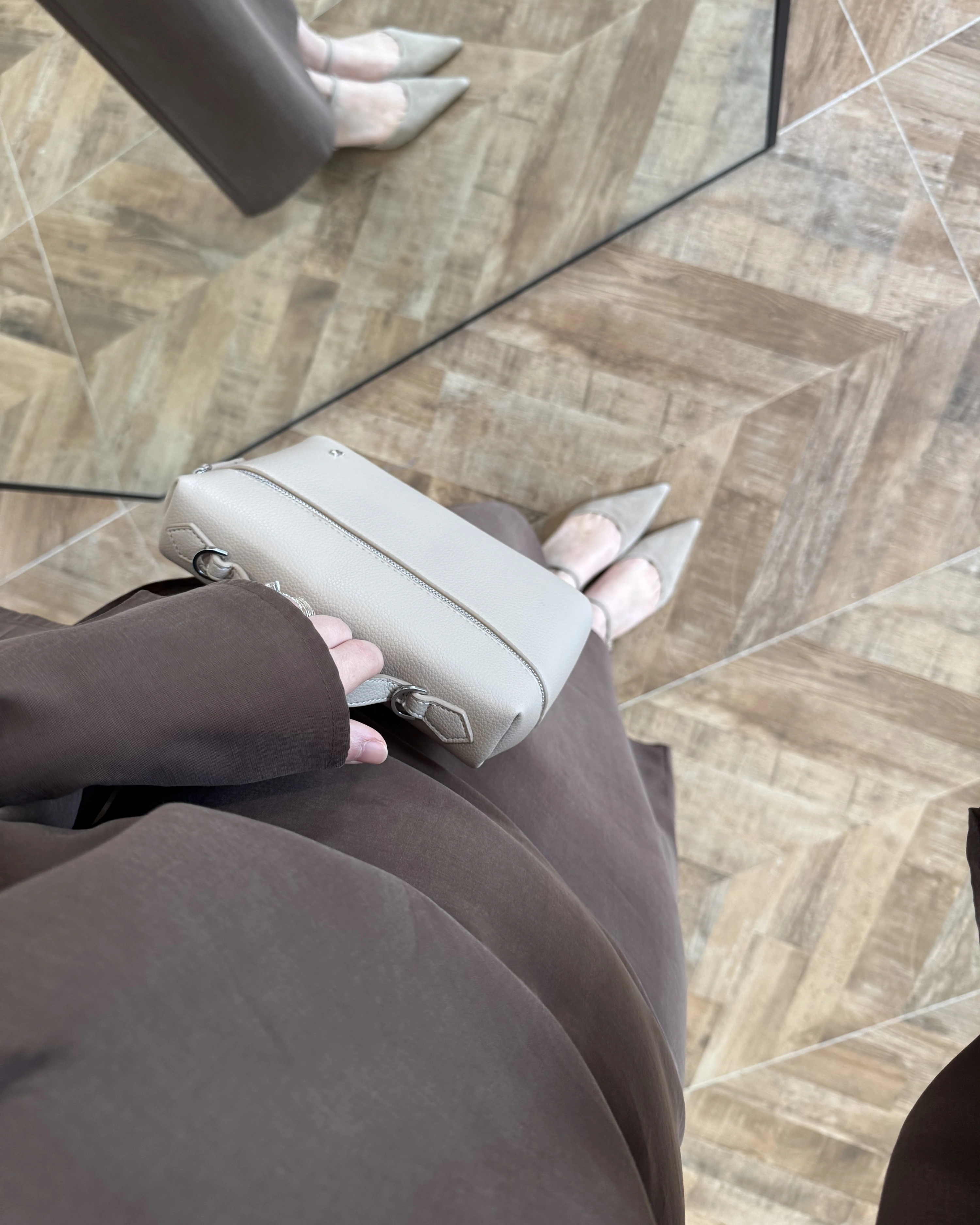 KAHVE YARIM KOL ELBİSE-5000