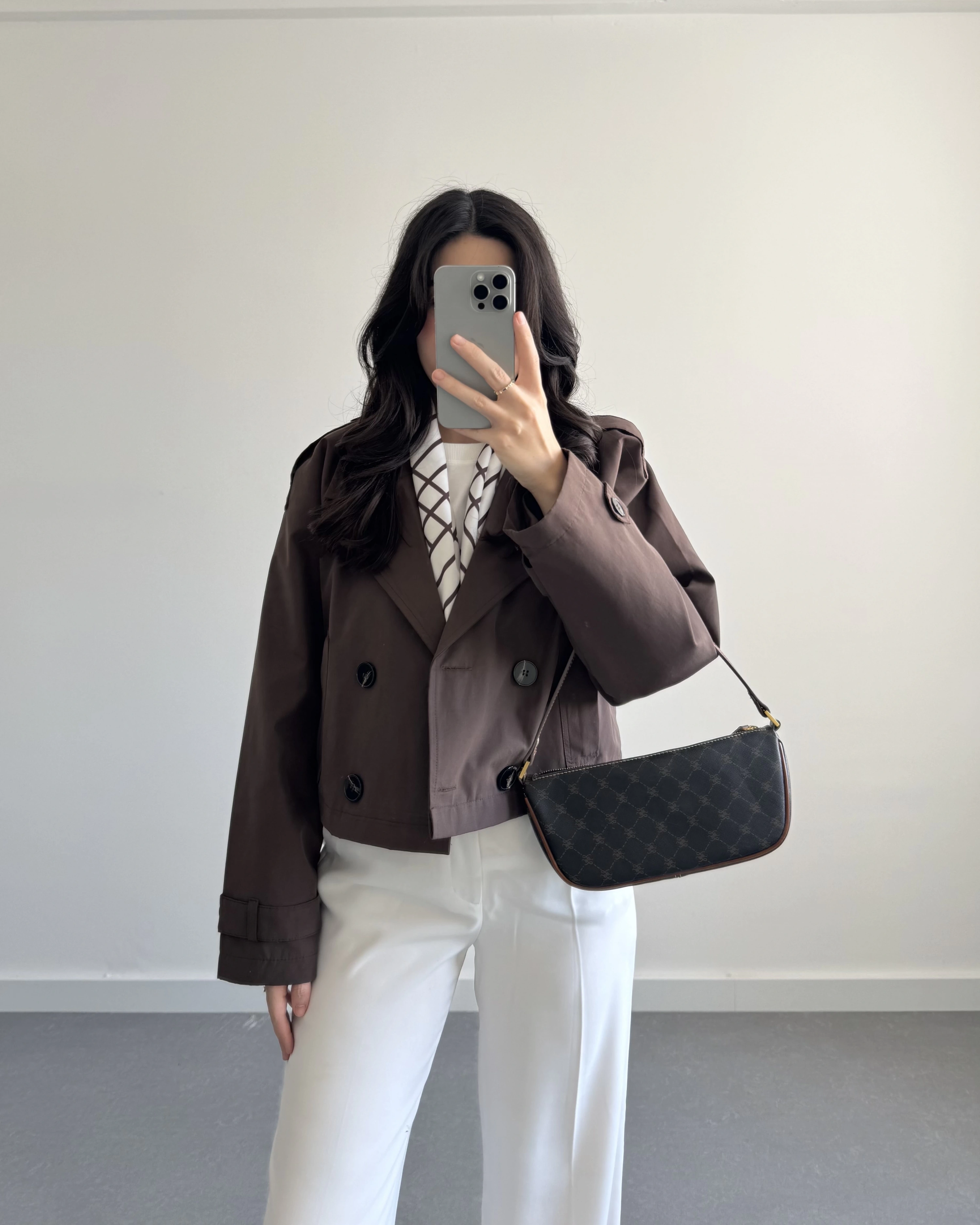 KAHVE ZR MODEL KRUVAZE YAKA TRENÇKOT