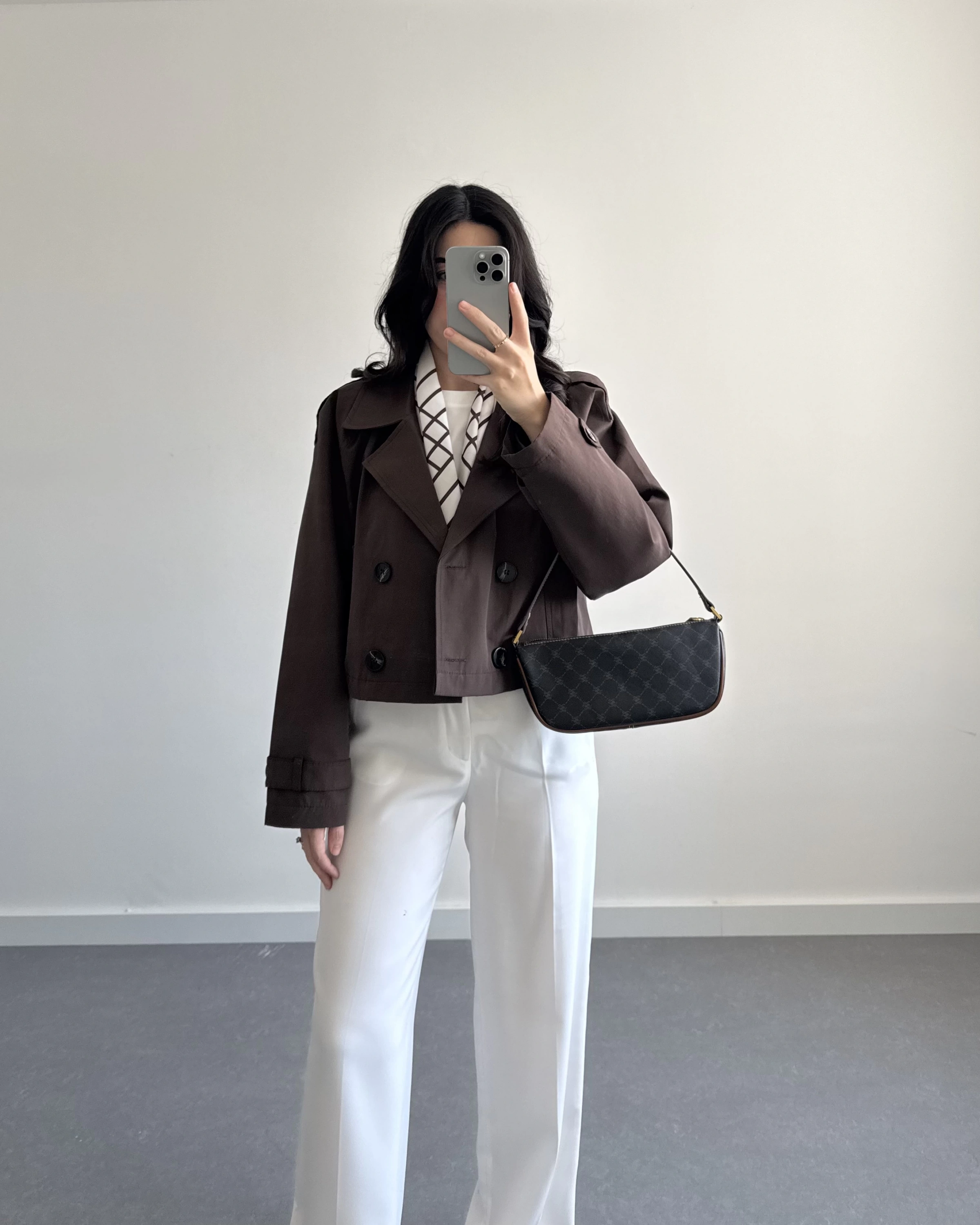 KAHVE ZR MODEL KRUVAZE YAKA TRENÇKOT