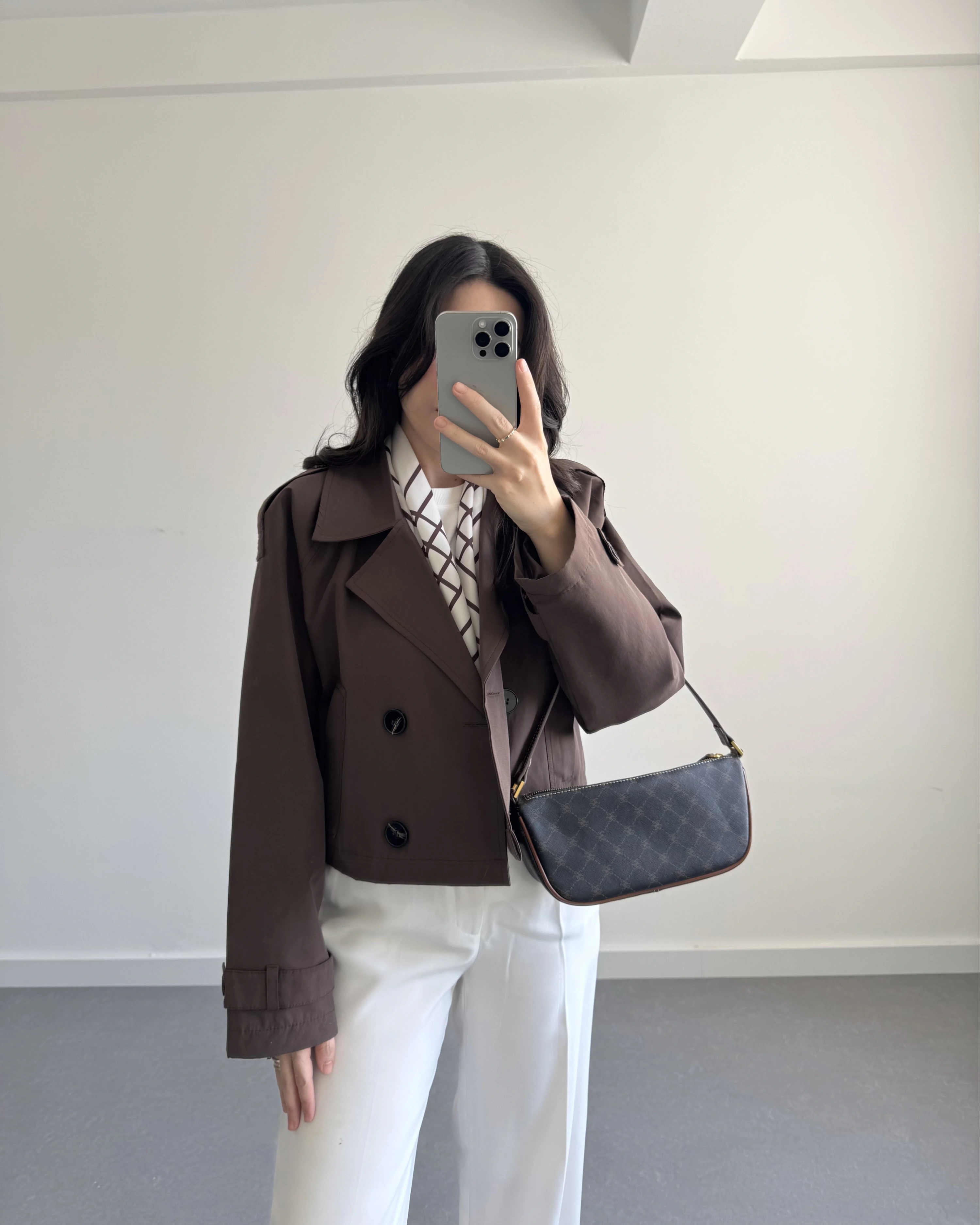 KAHVE ZR MODEL KRUVAZE YAKA TRENÇKOT