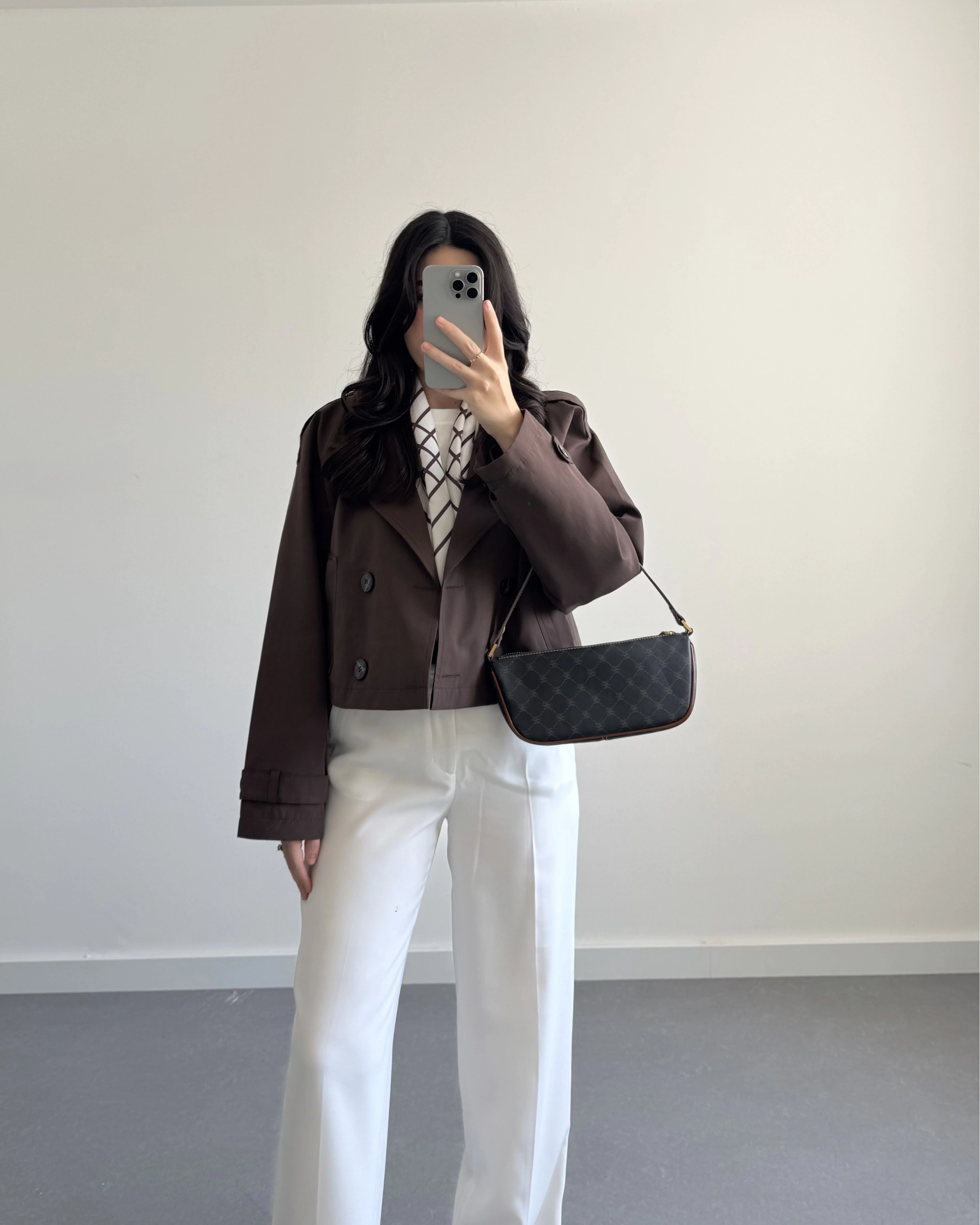 KAHVE ZR MODEL KRUVAZE YAKA TRENÇKOT