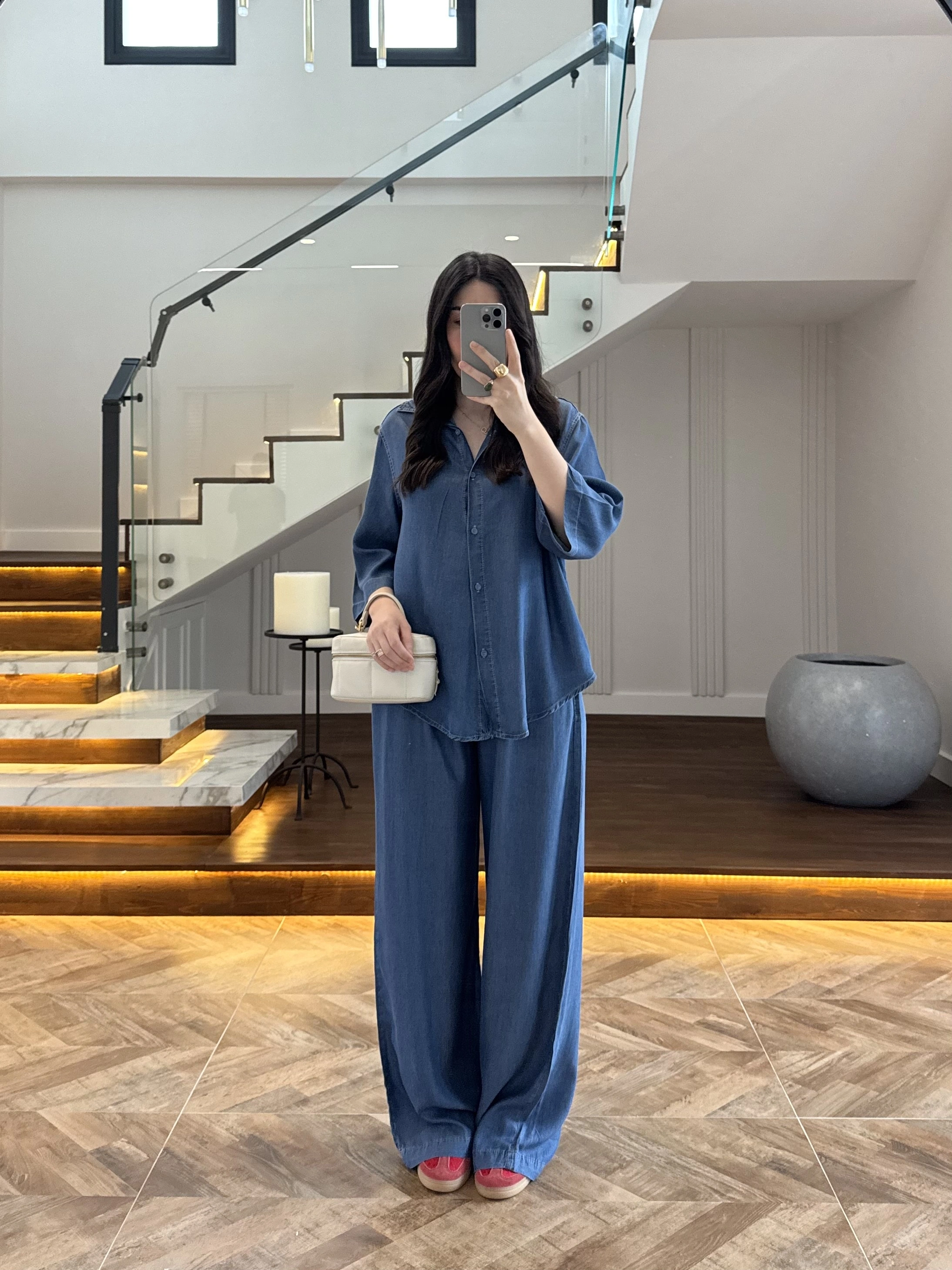 KOYU MAVİ TENCEL TAKIM -260926