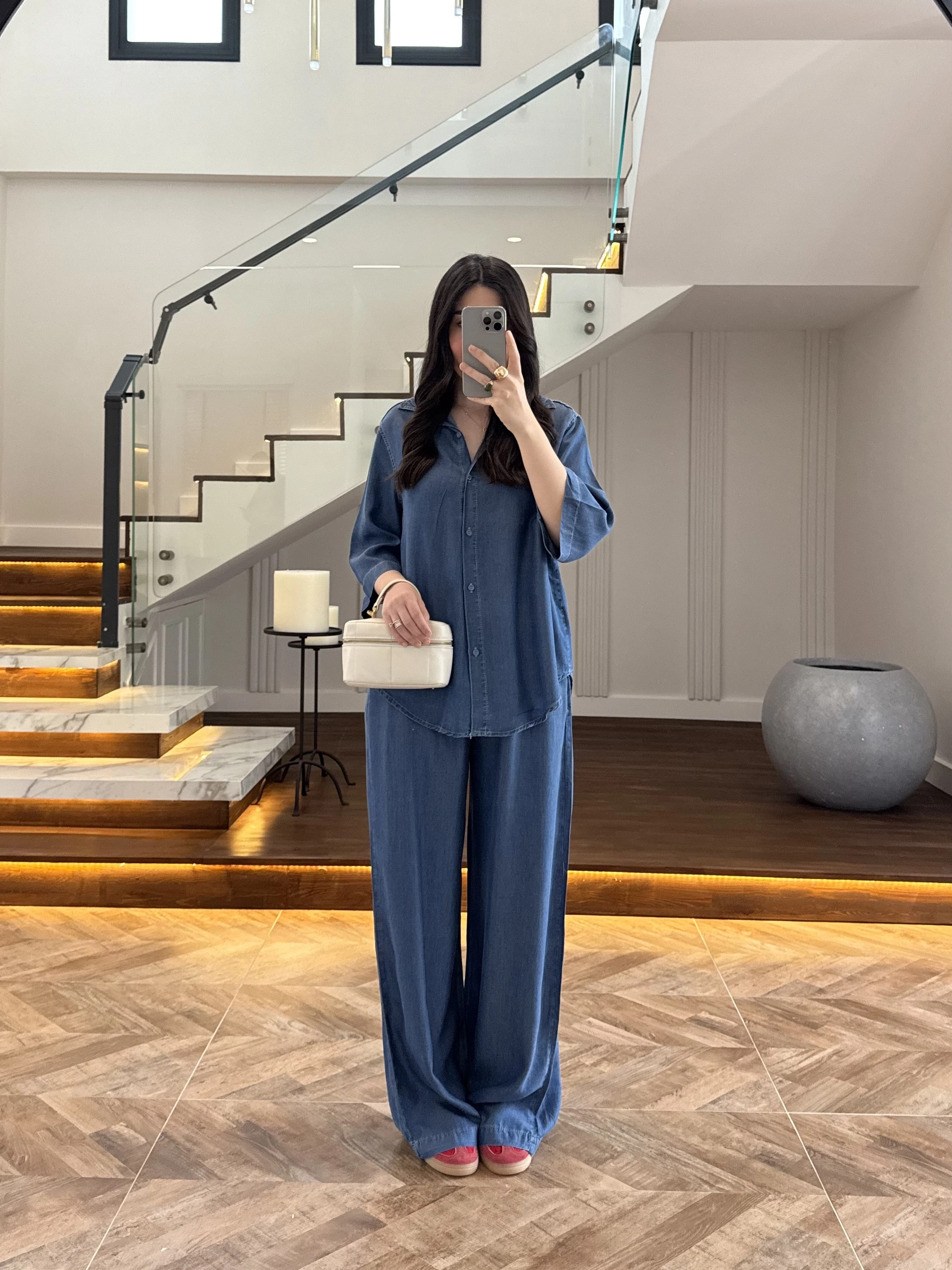 KOYU MAVİ TENCEL TAKIM -260926