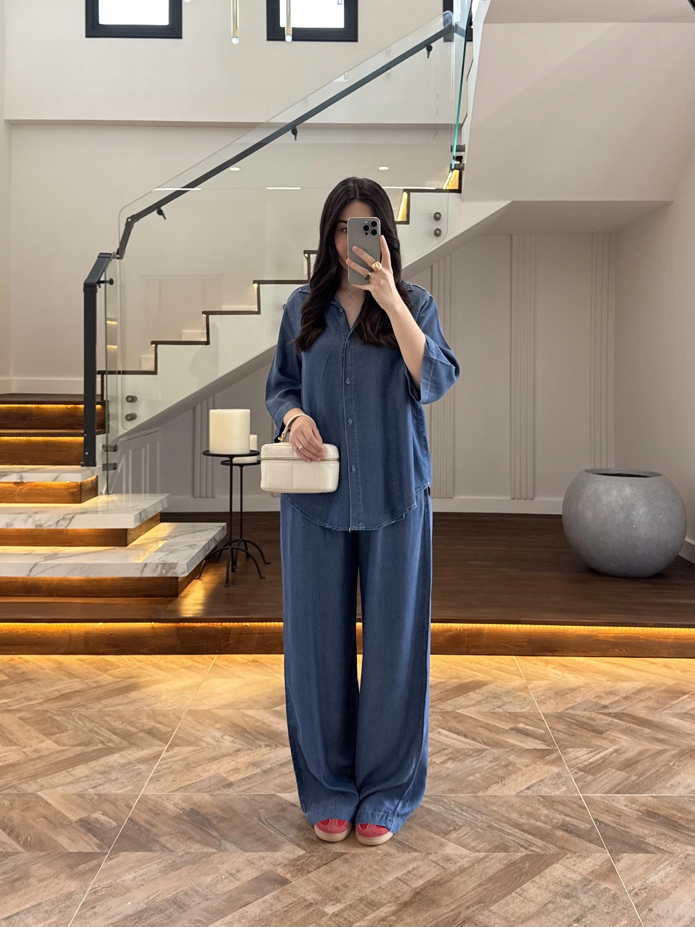 KOYU MAVİ TENCEL TAKIM -260926