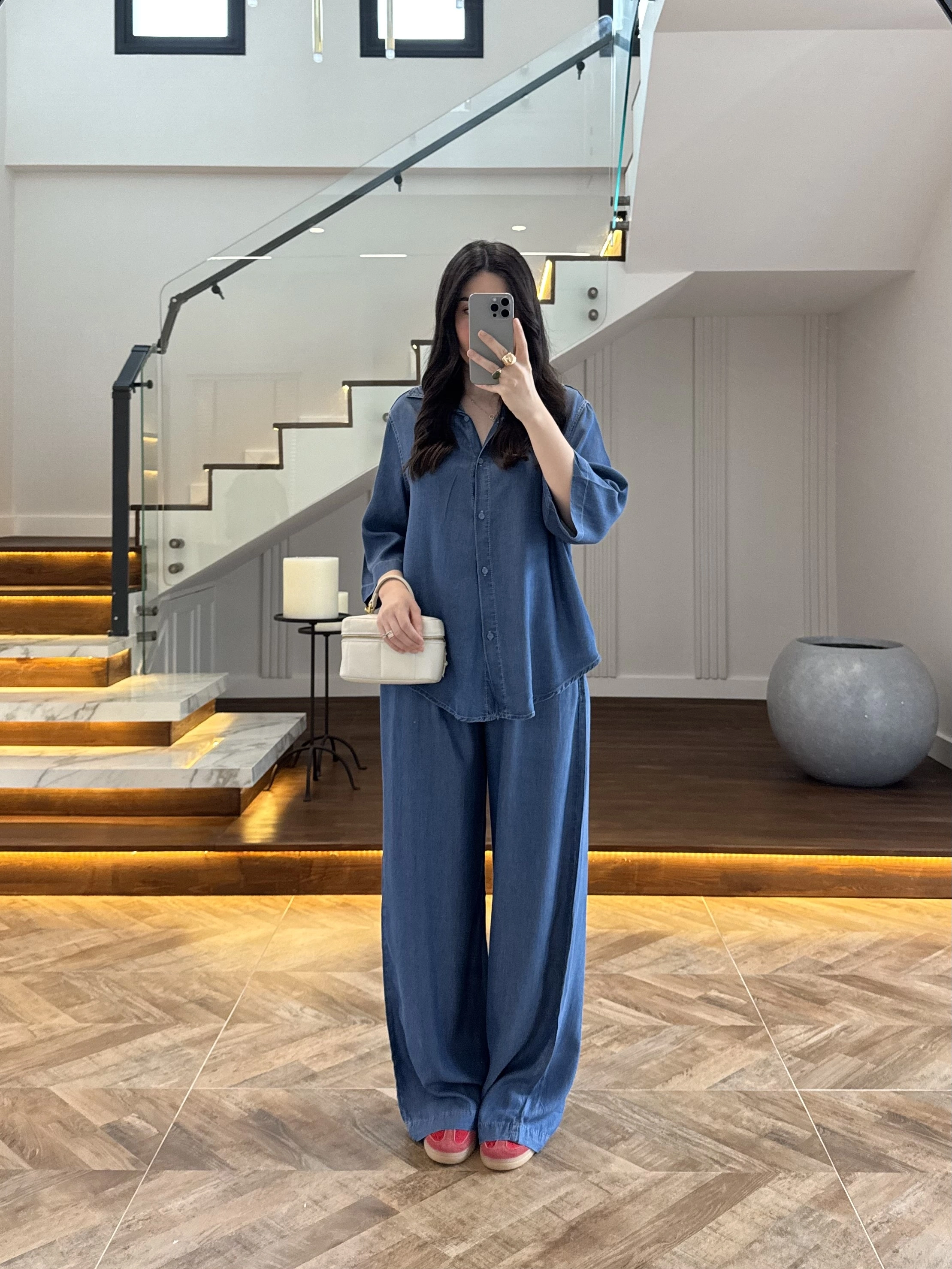 KOYU MAVİ TENCEL TAKIM -260926