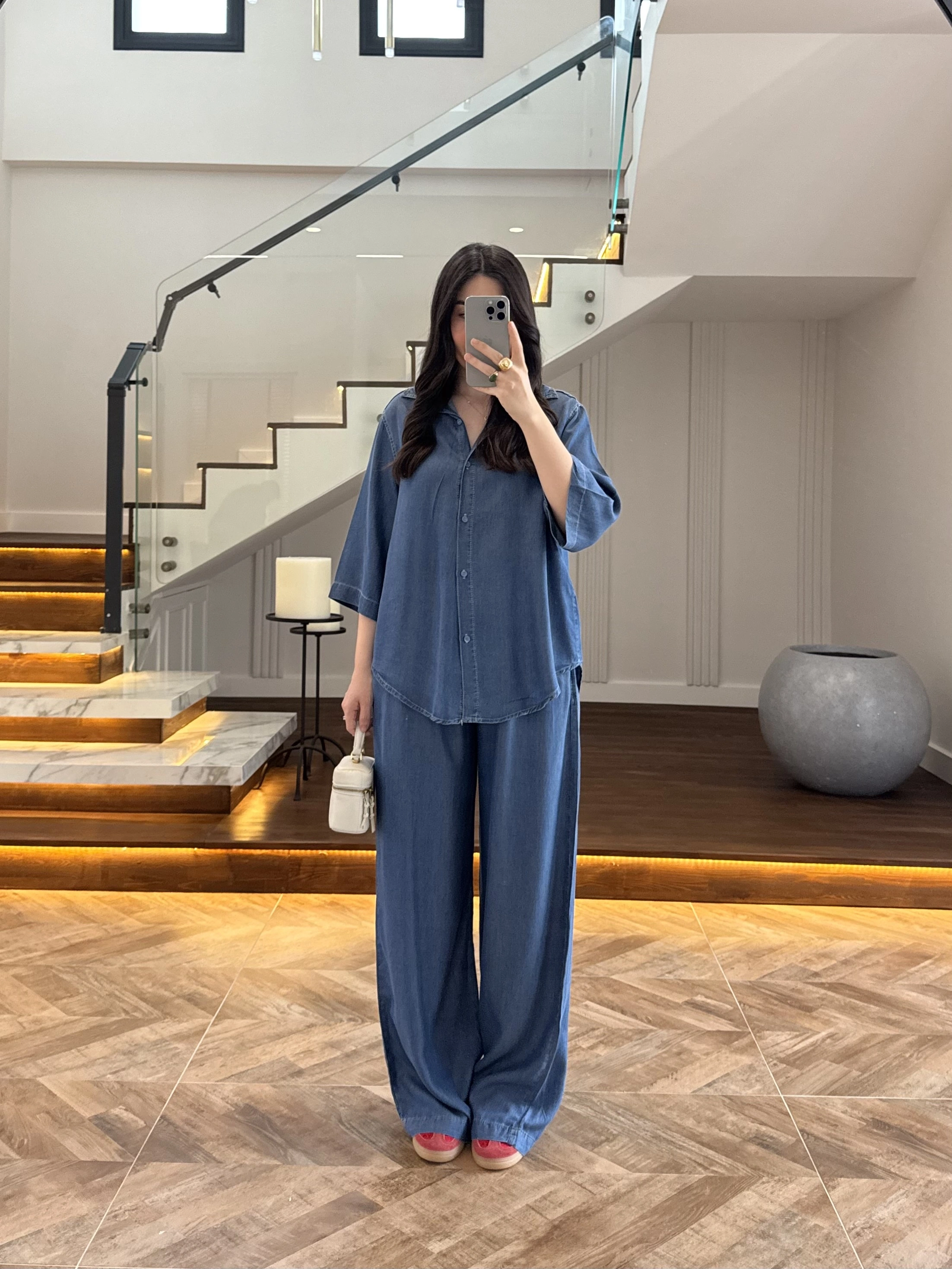 KOYU MAVİ TENCEL TAKIM -260926