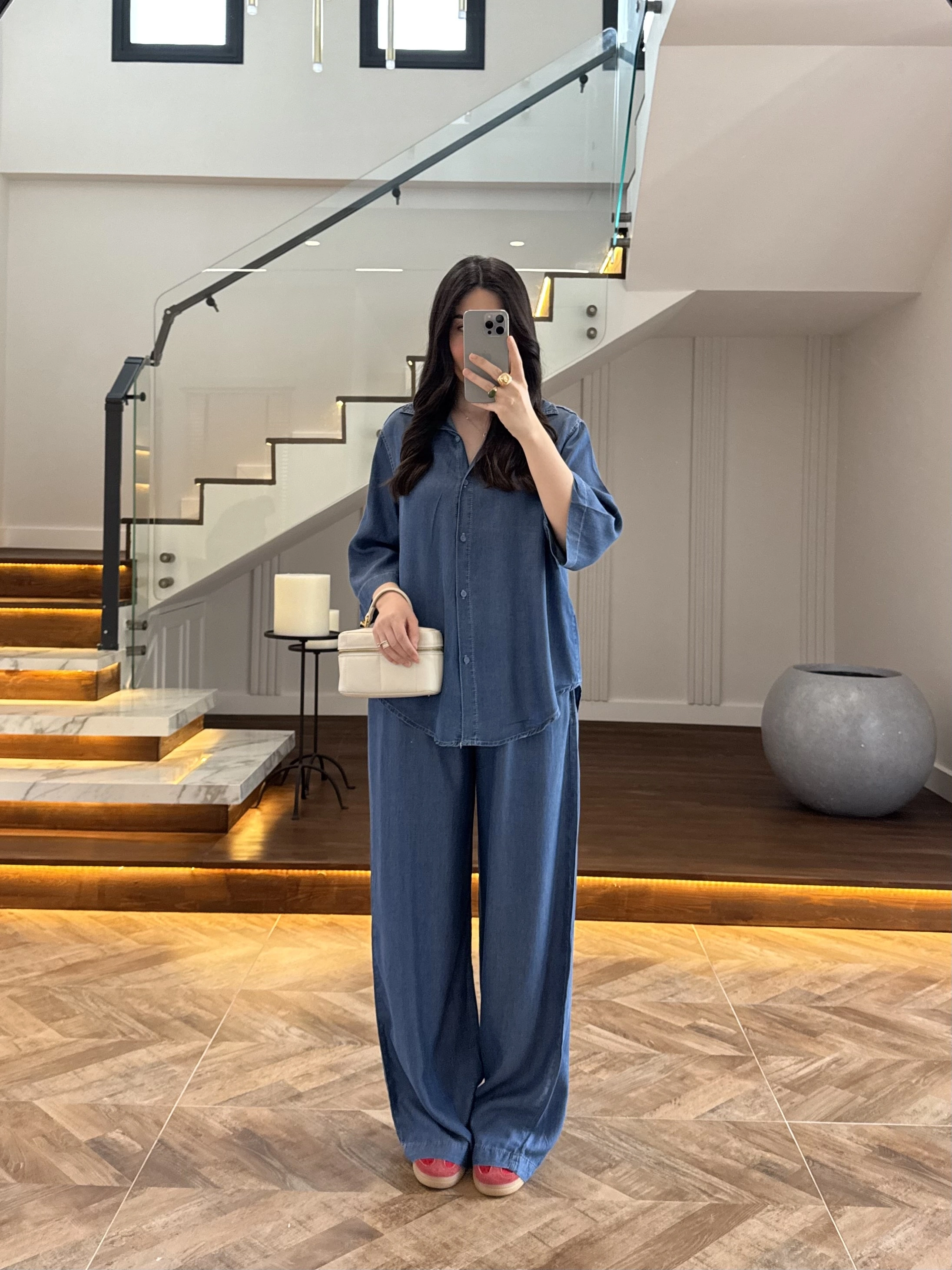KOYU MAVİ TENCEL TAKIM -260926