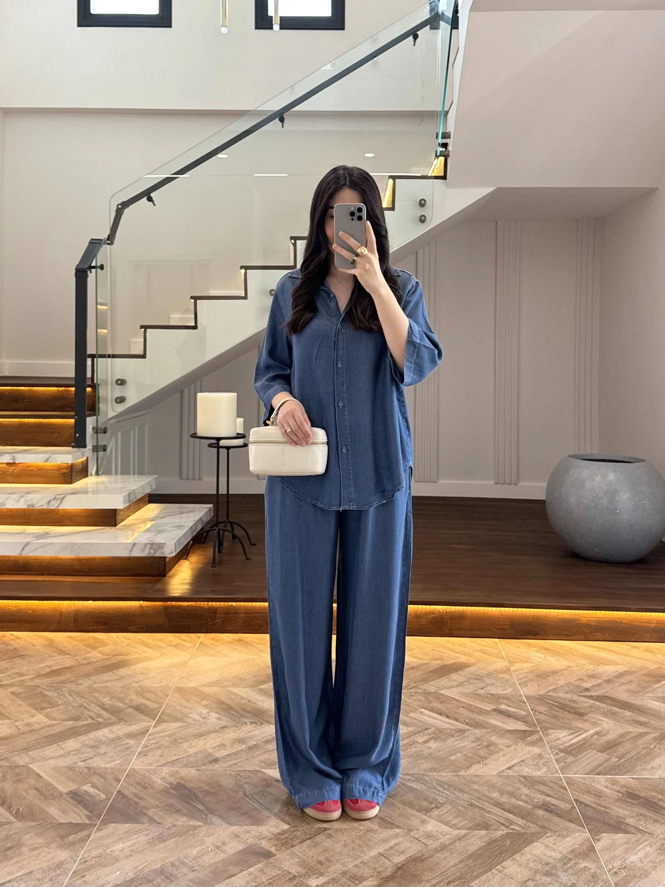 KOYU MAVİ TENCEL TAKIM -260926