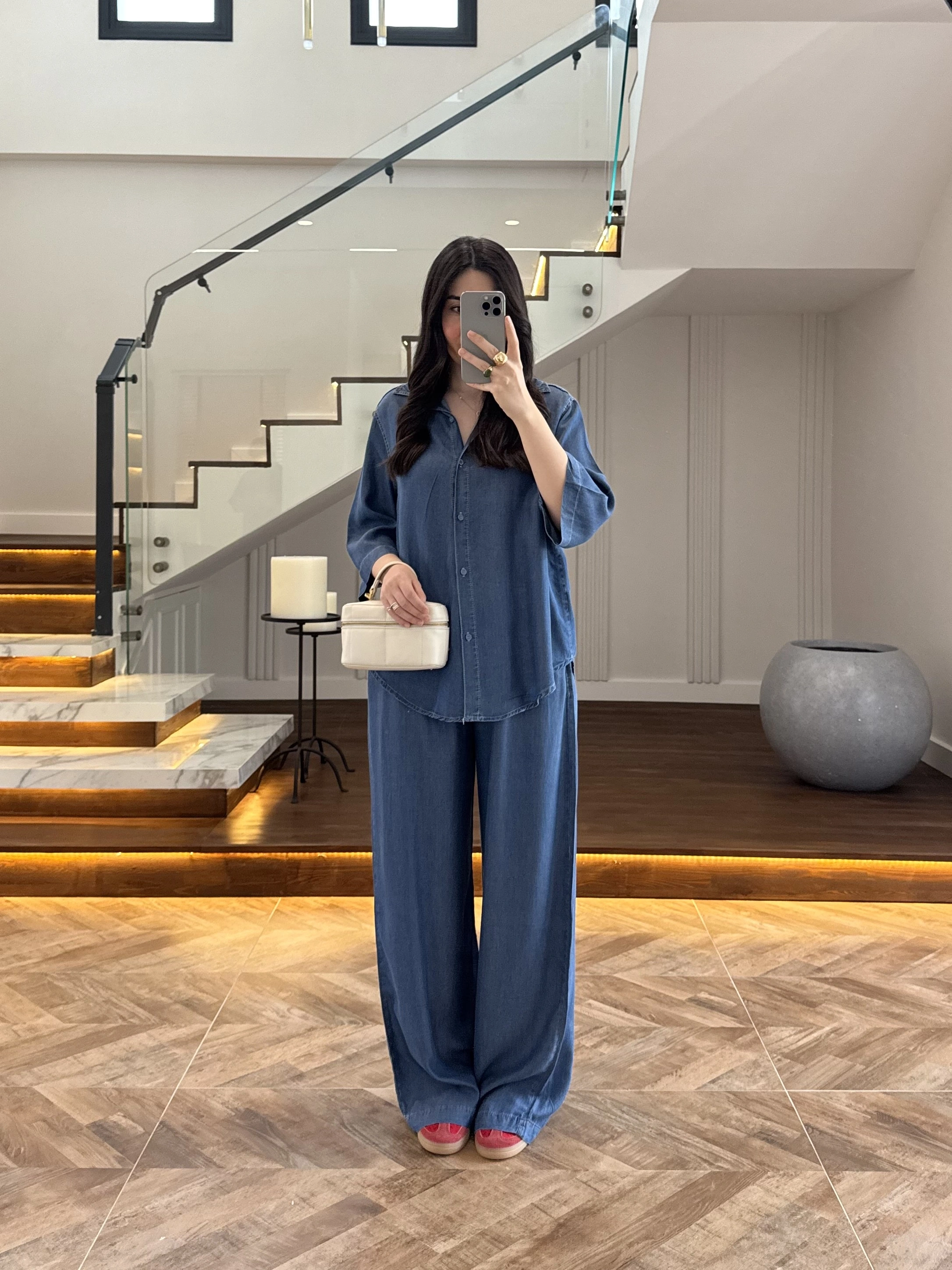 KOYU MAVİ TENCEL TAKIM -260926