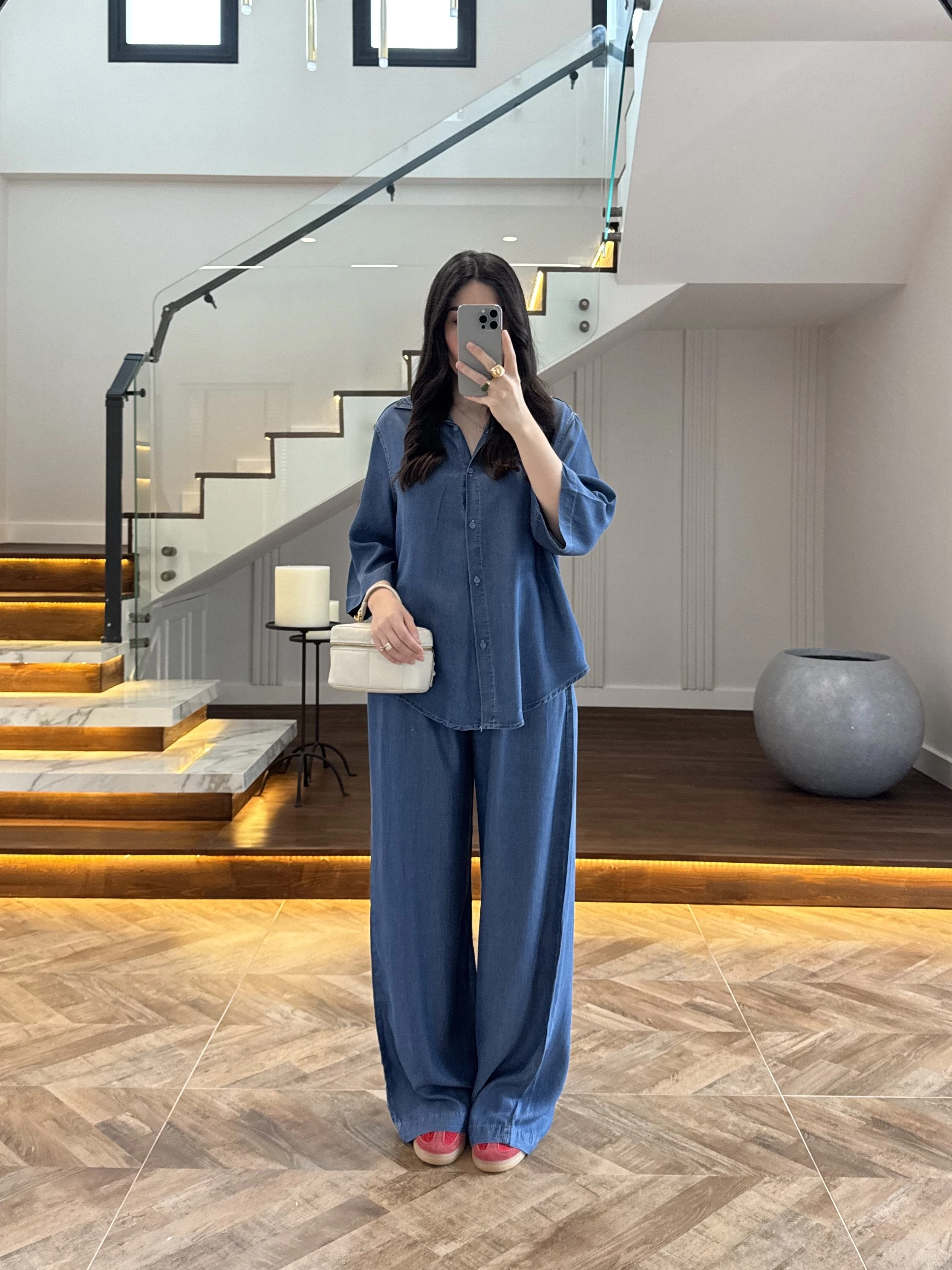 KOYU MAVİ TENCEL TAKIM -260926