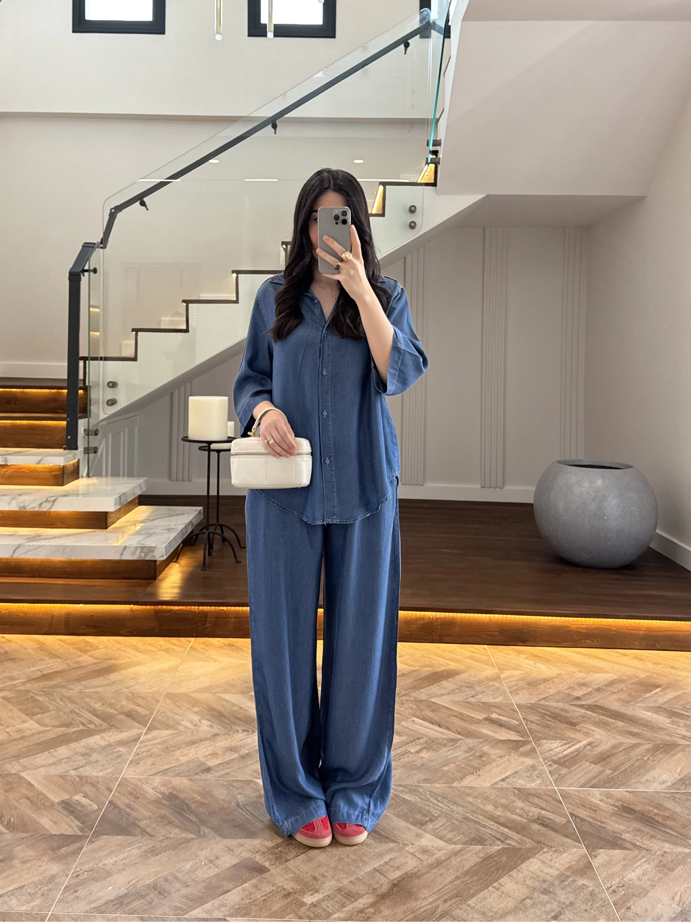KOYU MAVİ TENCEL TAKIM -260926