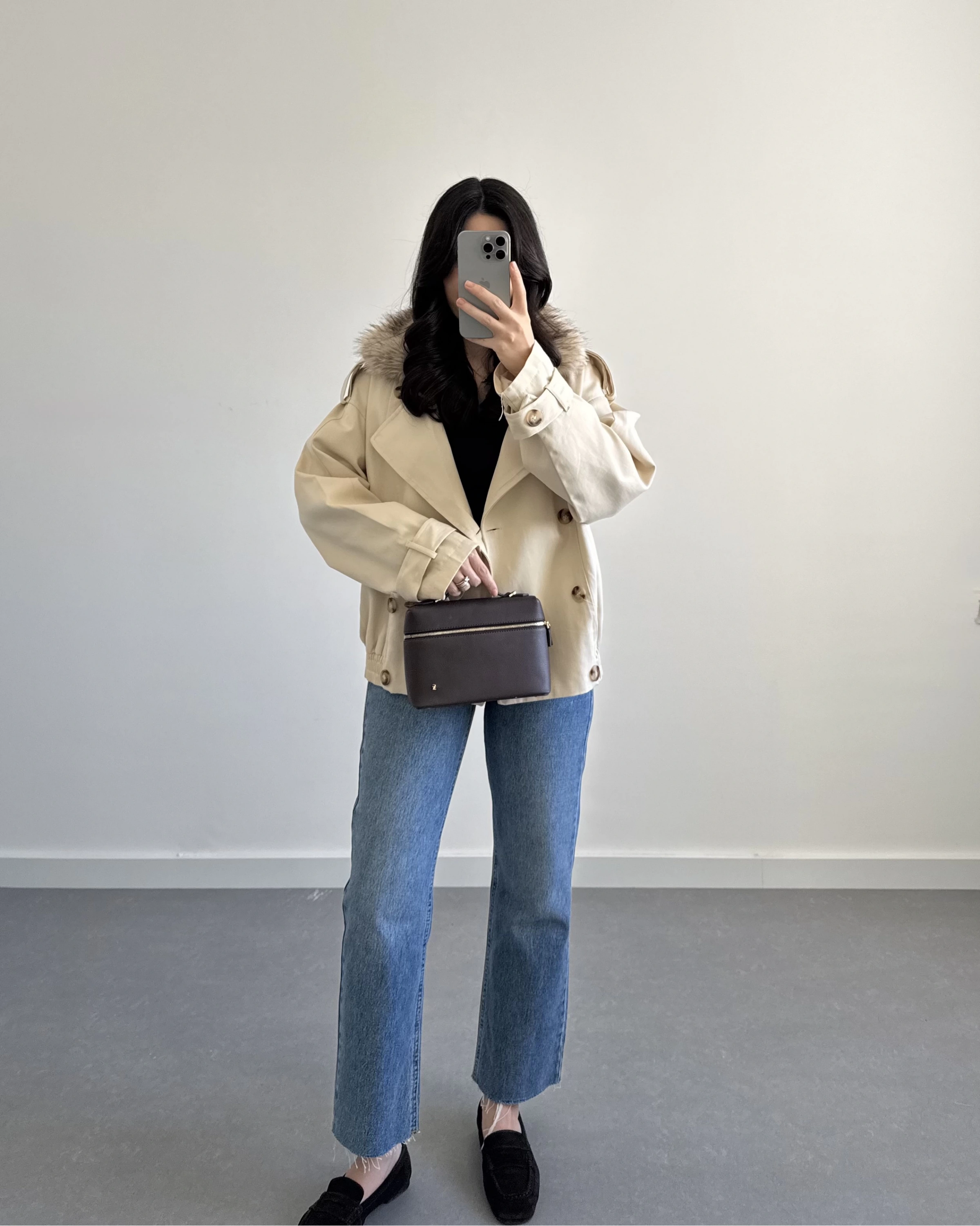 KREM ÇIKARILABİLİR KÜRKLÜ TRENÇKOT