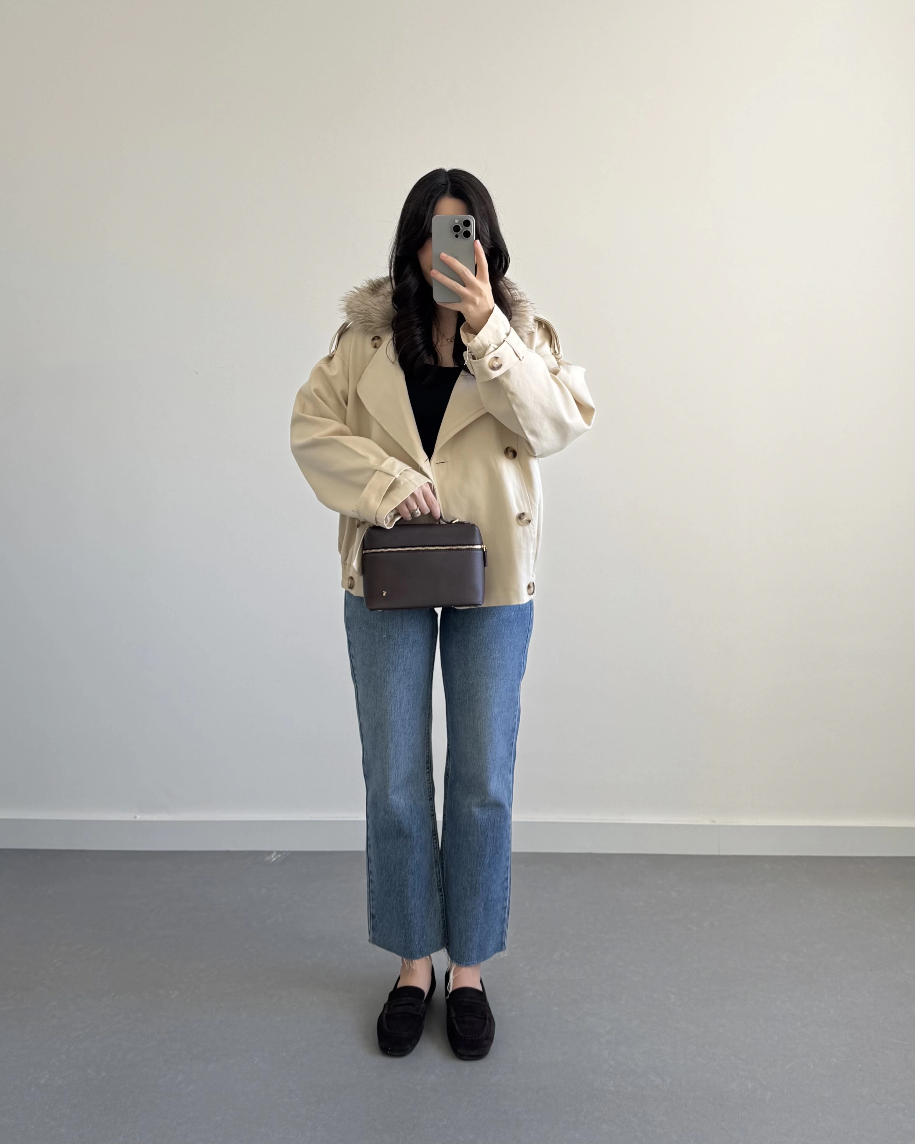 KREM ÇIKARILABİLİR KÜRKLÜ TRENÇKOT