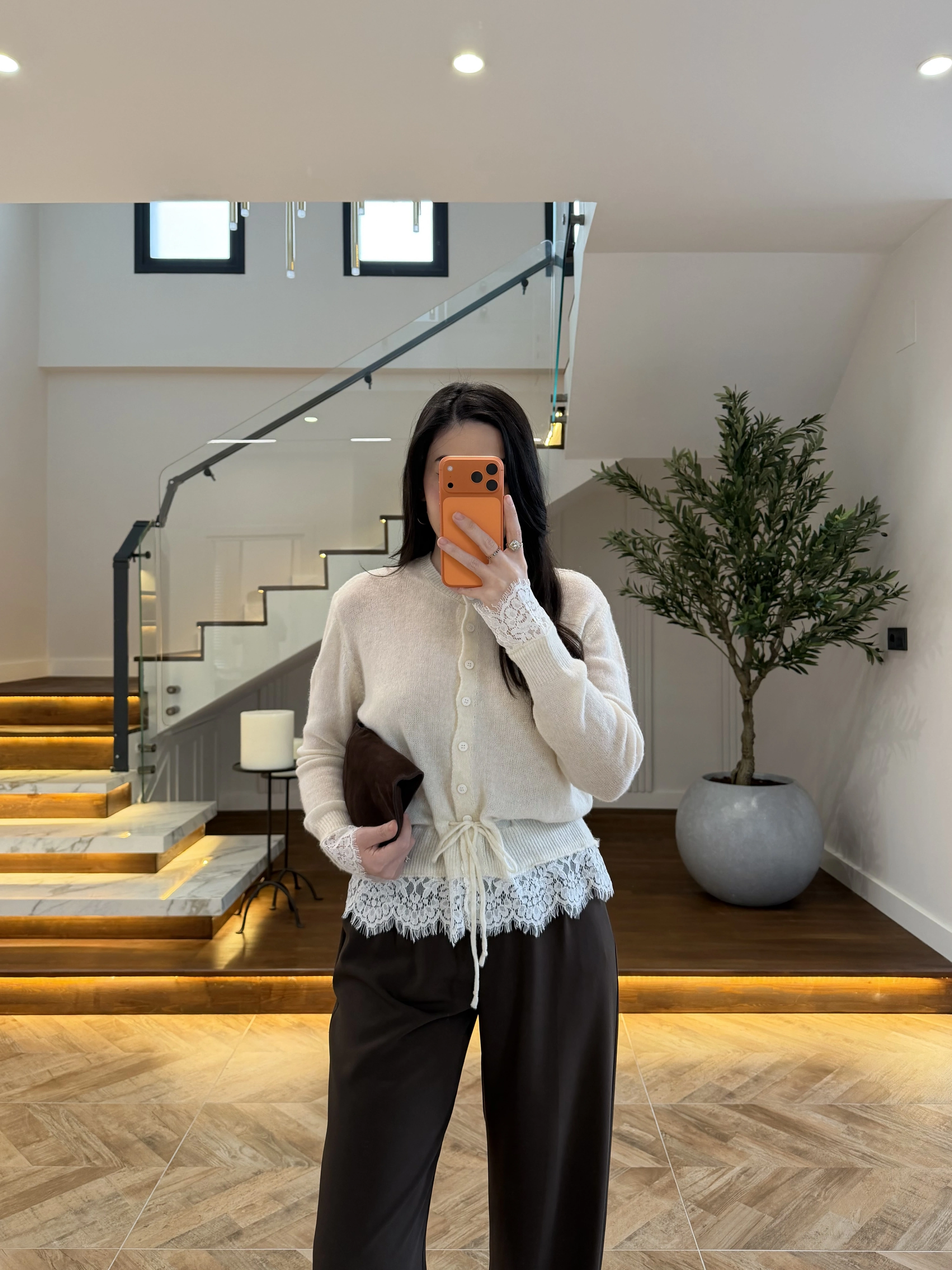 KREM DANTELLİ HIRKA -TH261085
