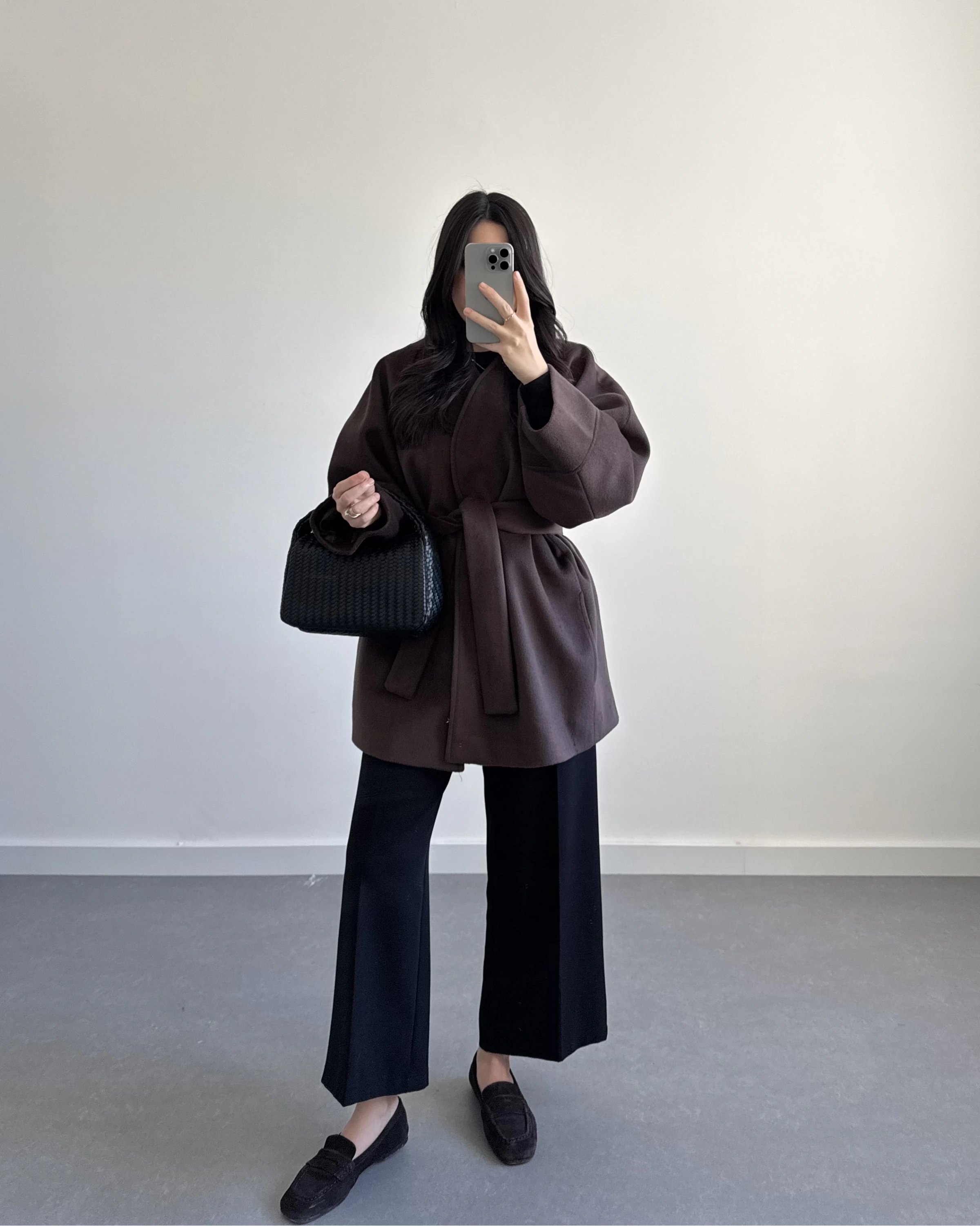 KRUVAZE YAKA İTHAL KUMAŞ KAHVE KABAN