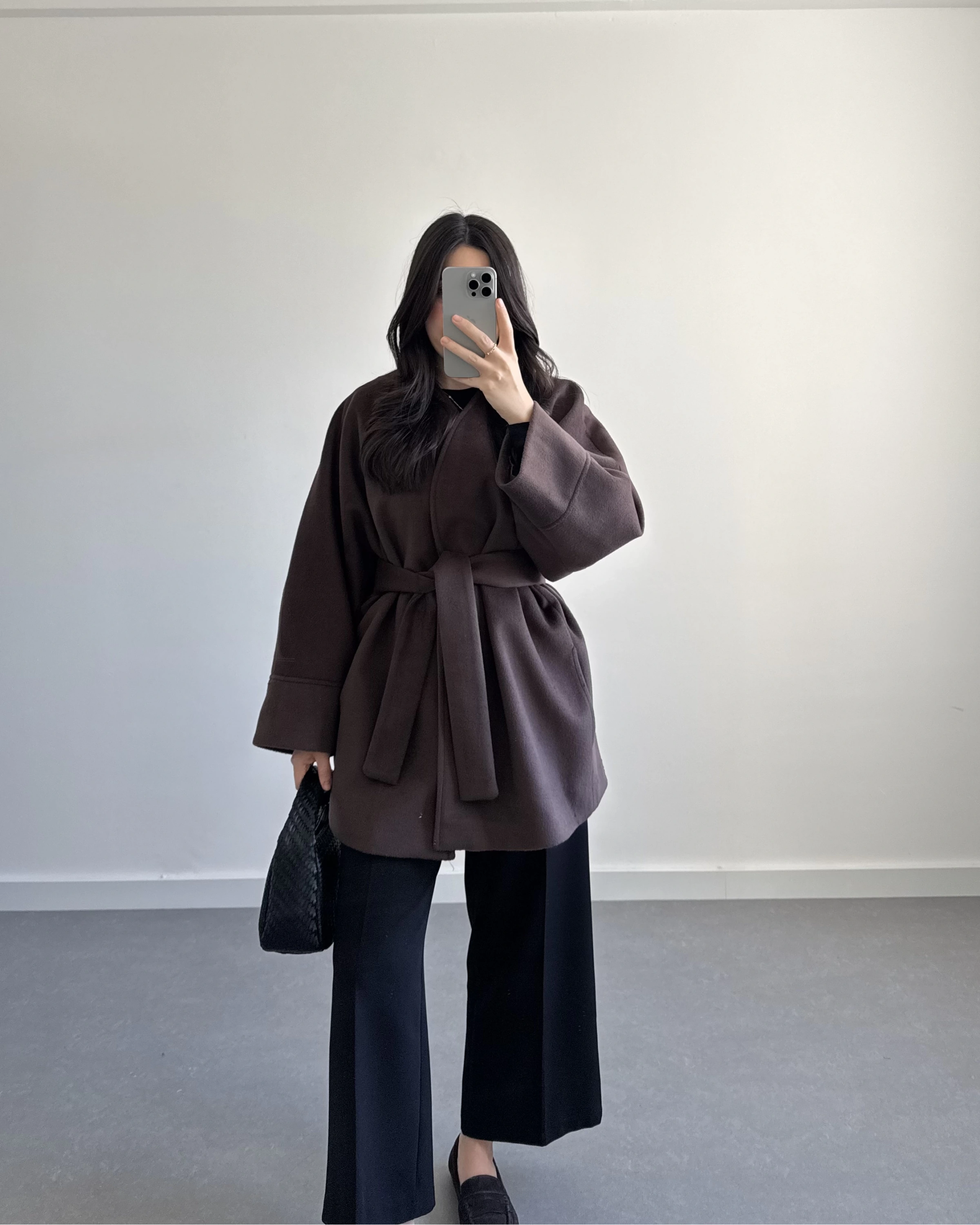 KRUVAZE YAKA İTHAL KUMAŞ KAHVE KABAN