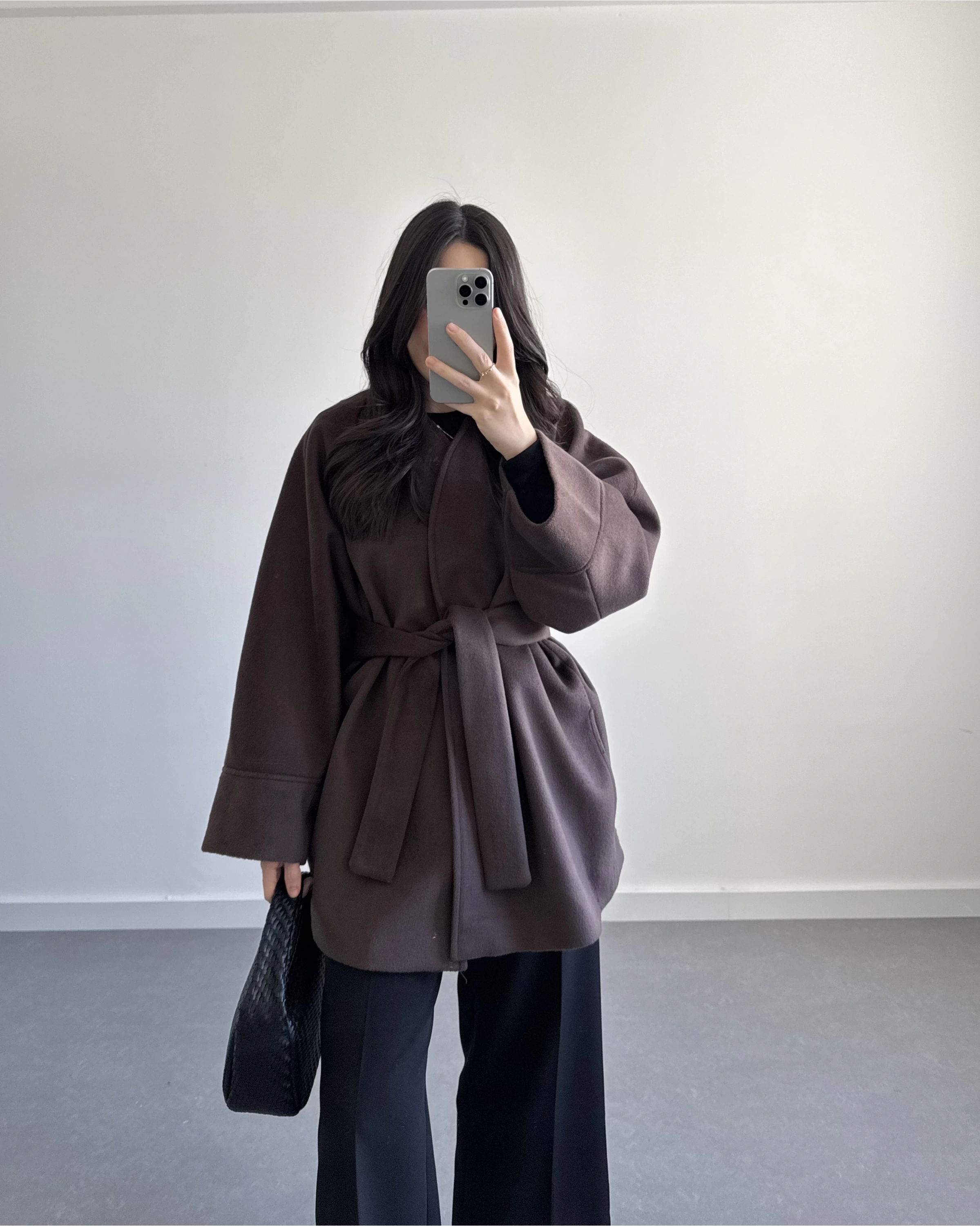 KRUVAZE YAKA İTHAL KUMAŞ KAHVE KABAN